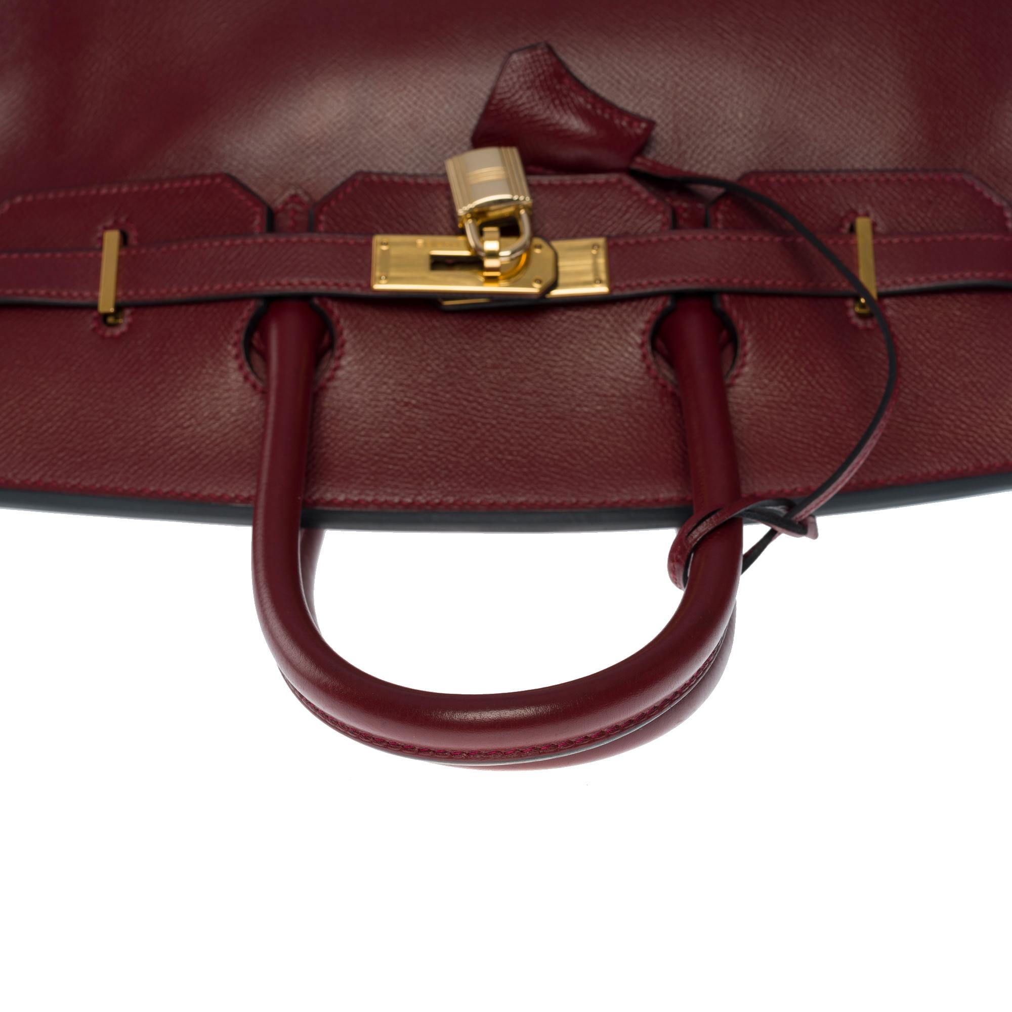 Stunning Hermès Birkin 35 handbag in Rouge H (Burgundy) epsom leather, GHW 4