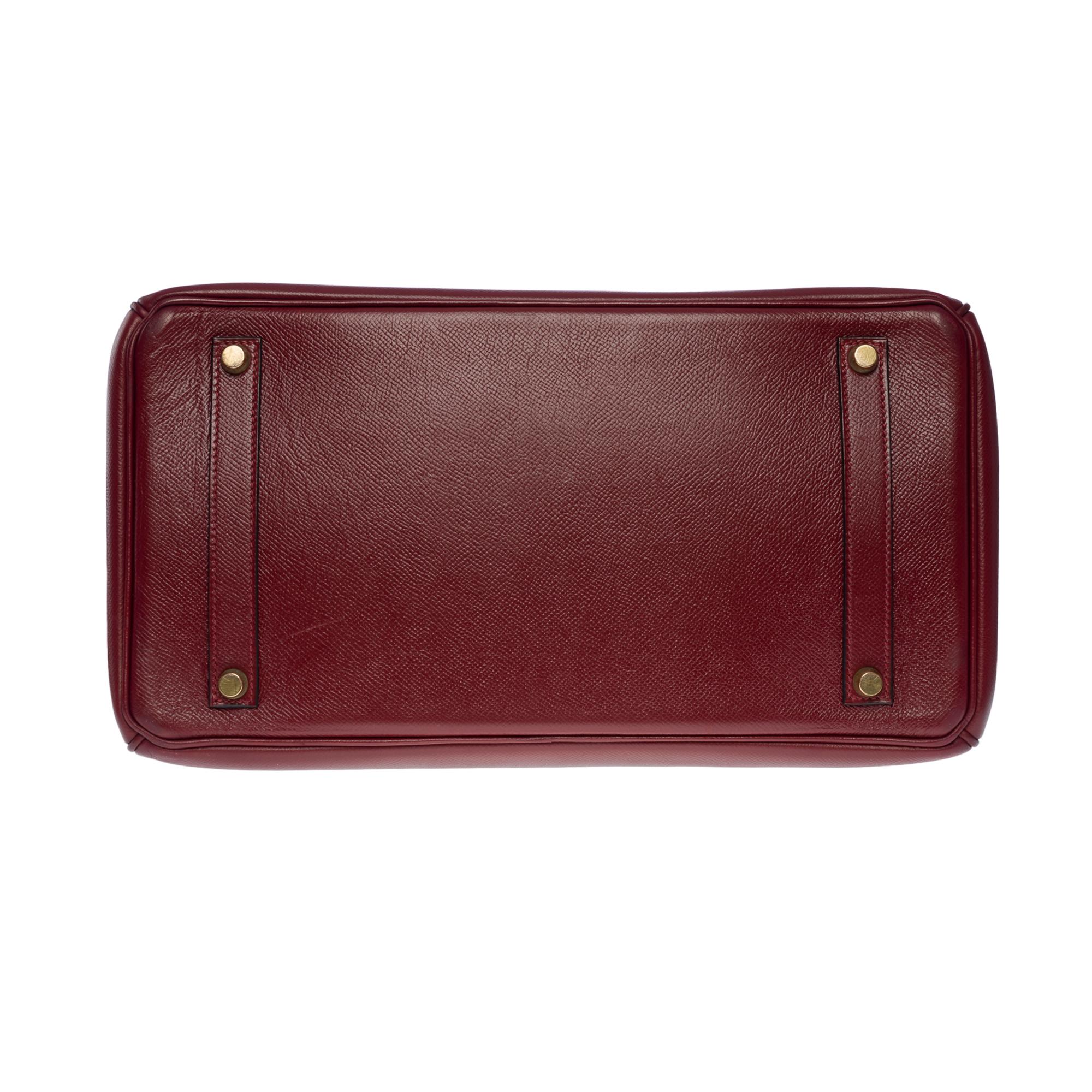 Stunning Hermès Birkin 35 handbag in Rouge H (Burgundy) epsom leather, GHW 5