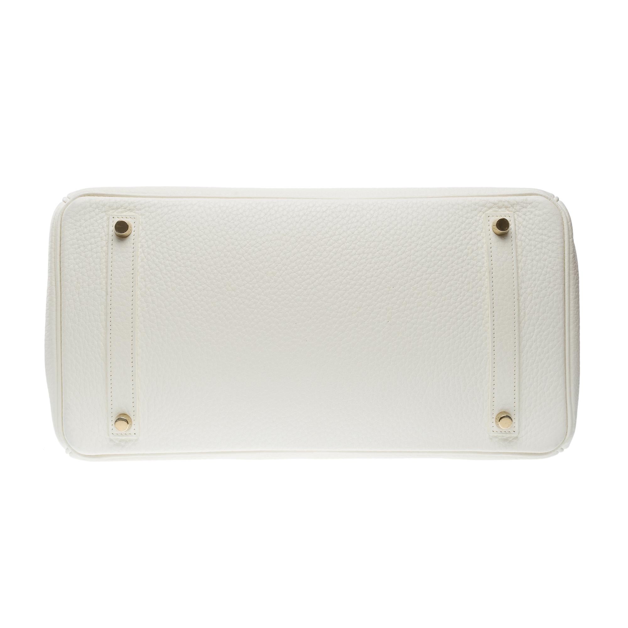 Stunning Hermès Birkin 35 handbag in White Taurillon Clemence leather, GHW 6