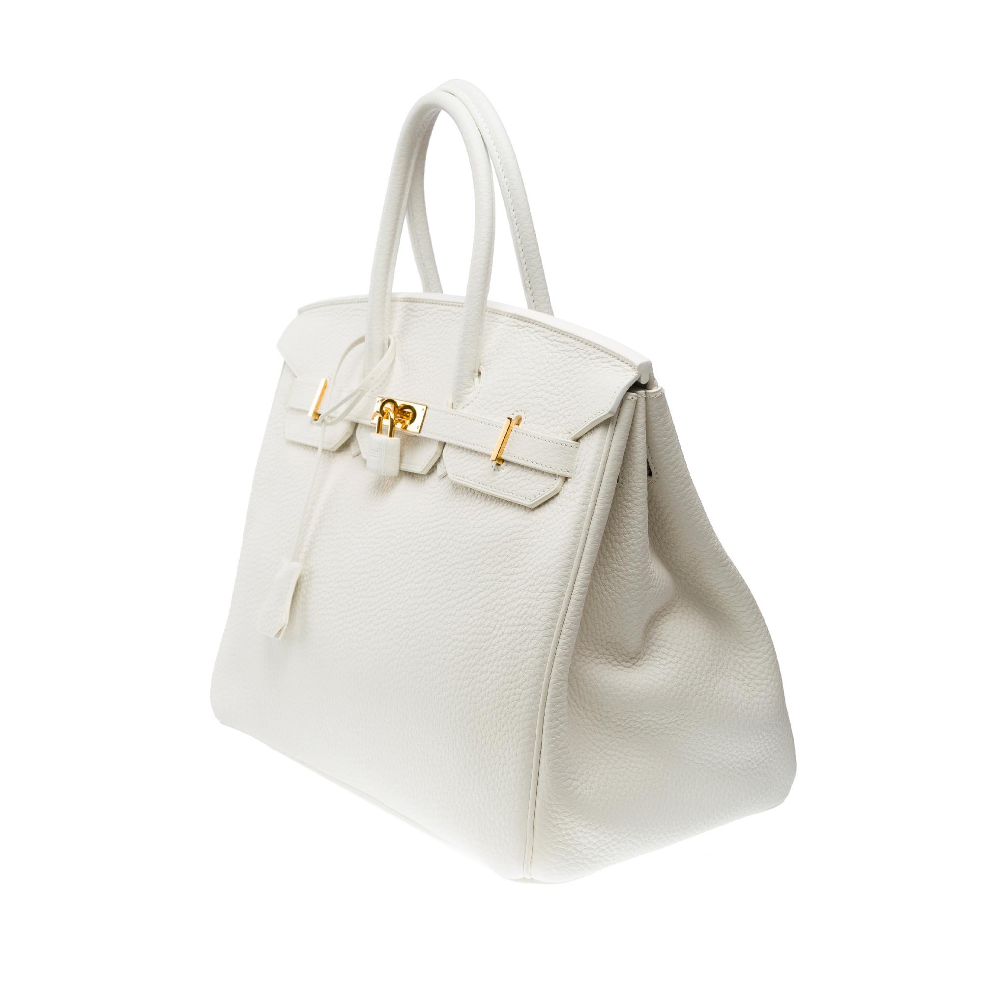 Women's or Men's Stunning Hermès Birkin 35 handbag in White Taurillon Clemence leather, GHW