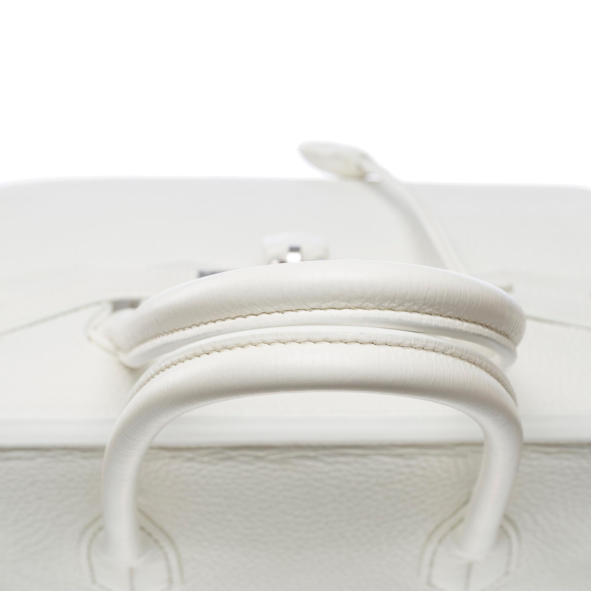 Stunning Hermès Birkin 35 handbag in White Taurillon Clemence leather, SHW 6
