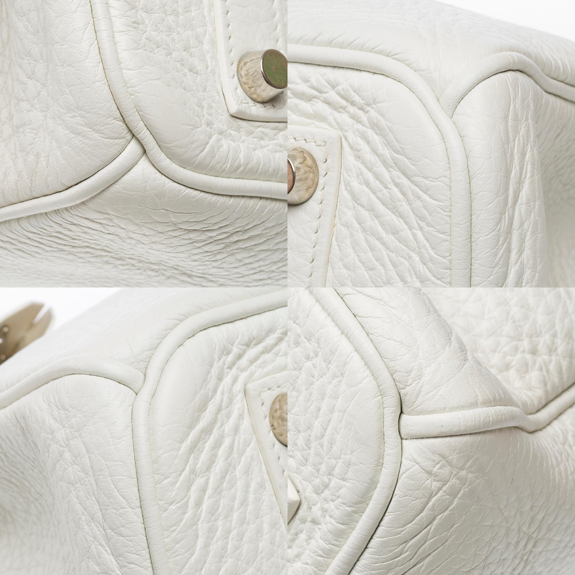 Stunning Hermès Birkin 35 handbag in White Taurillon Clemence leather, SHW 8