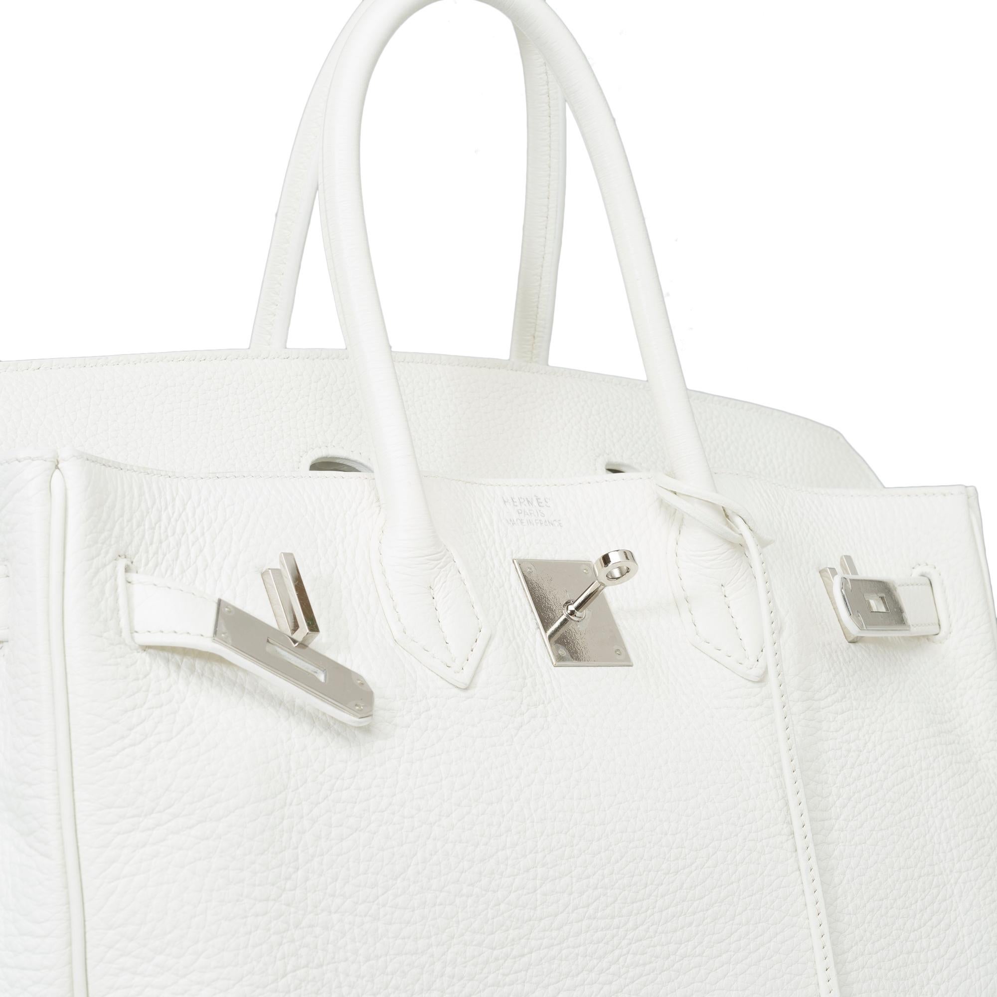 Stunning Hermès Birkin 35 handbag in White Taurillon Clemence leather, SHW 3