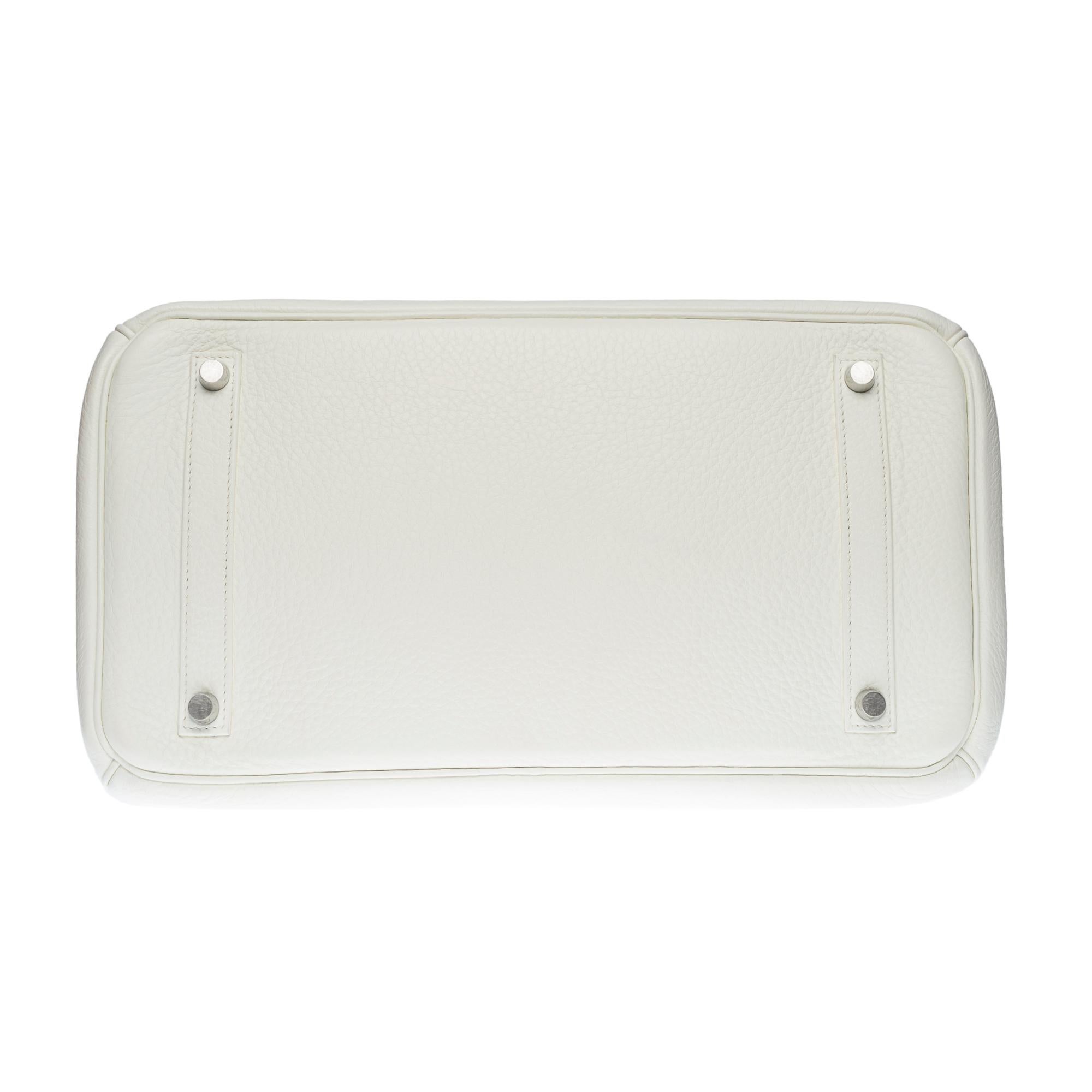 Stunning Hermès Birkin 35 handbag in white Togo leather, SHW 6