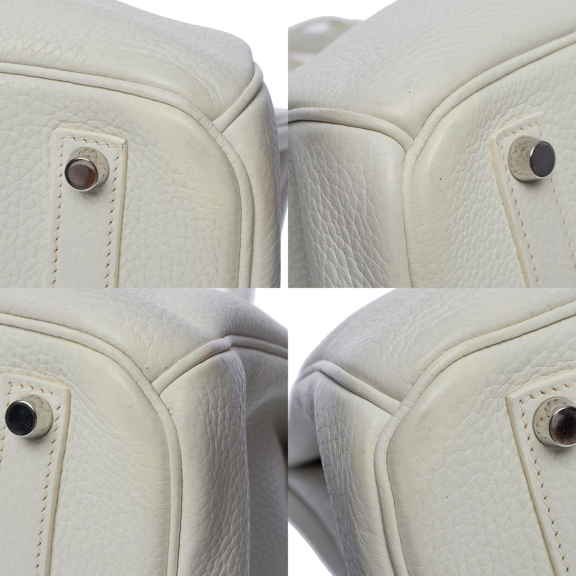 Stunning Hermès Birkin 35 handbag in white Togo leather, SHW 5