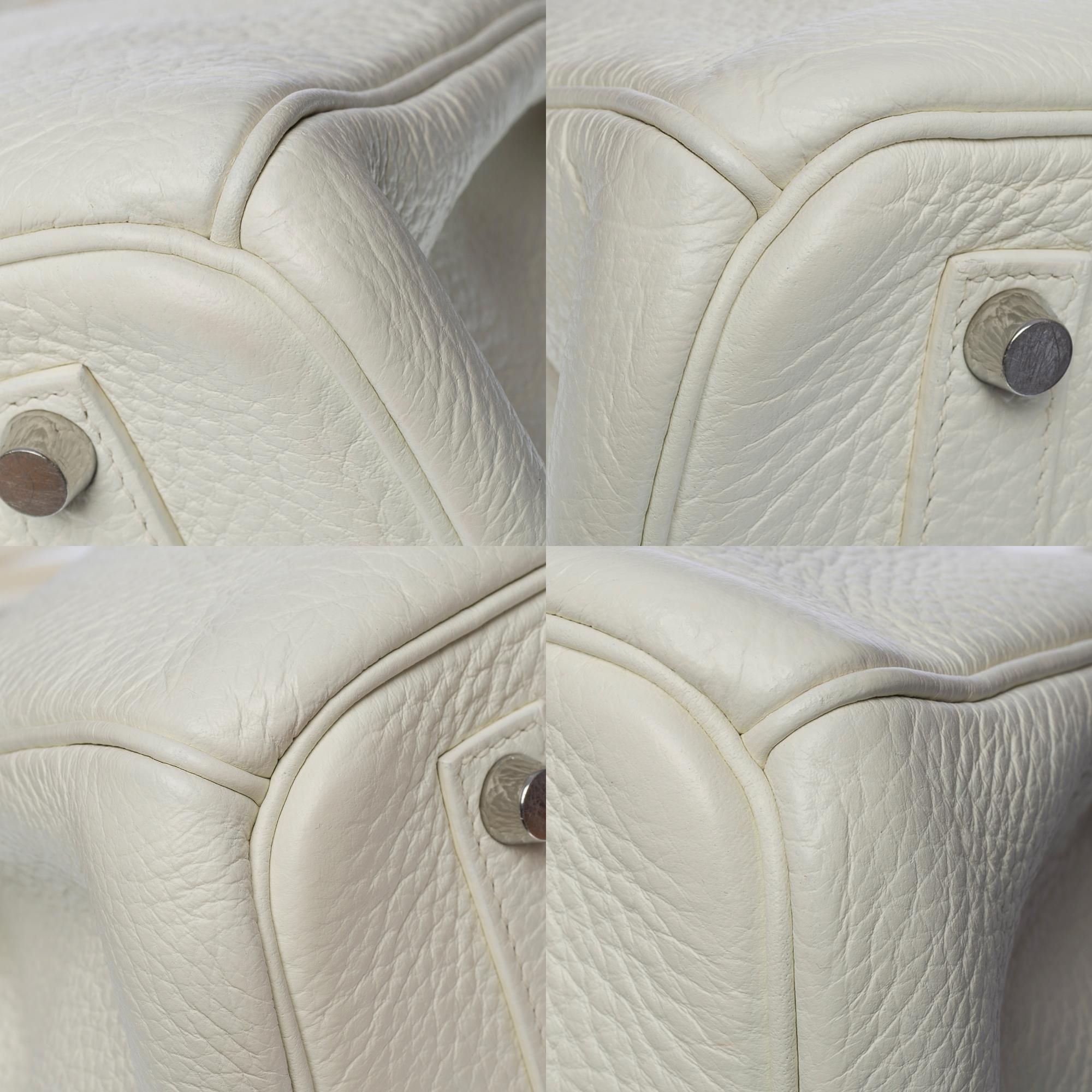 Stunning Hermès Birkin 35 handbag in white Togo leather, SHW 7