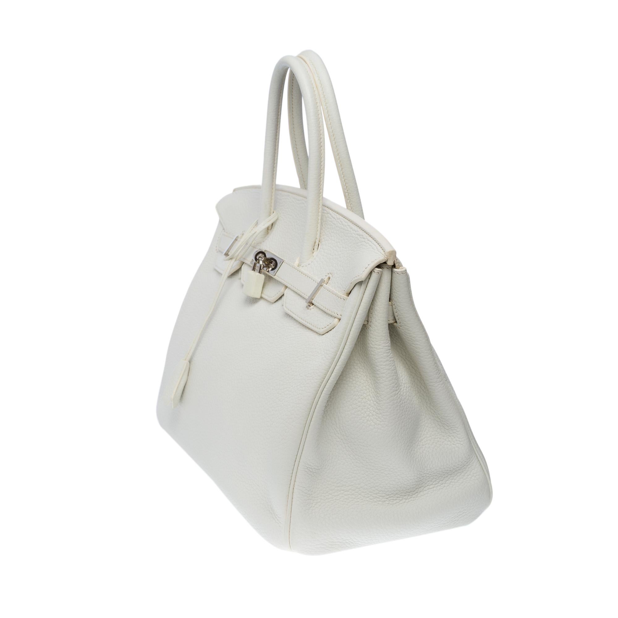 Gray Stunning Hermès Birkin 35 handbag in white Togo leather, SHW
