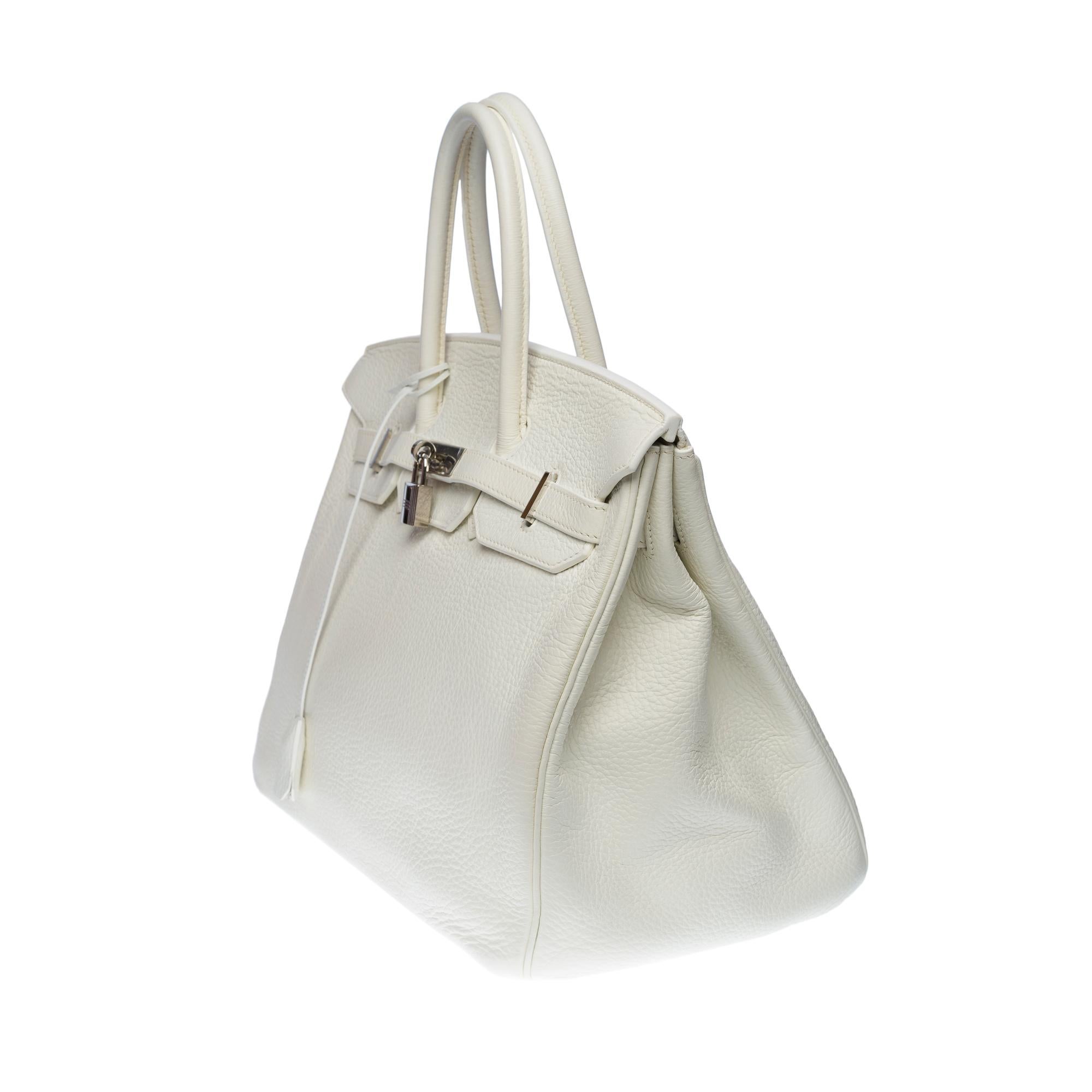Women's or Men's Stunning Hermès Birkin 35 handbag in white Togo leather, SHW