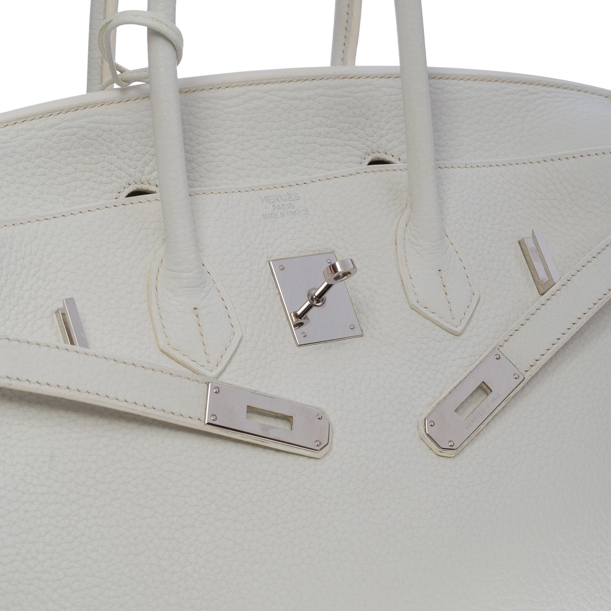 Women's or Men's Stunning Hermès Birkin 35 handbag in white Togo leather, SHW