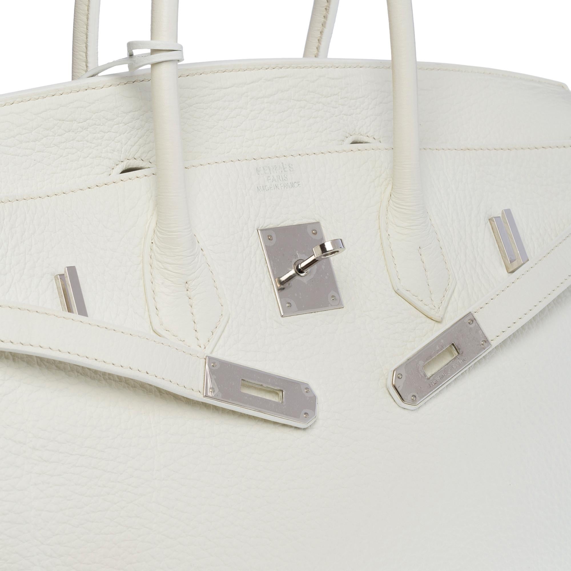 Stunning Hermès Birkin 35 handbag in white Togo leather, SHW 2