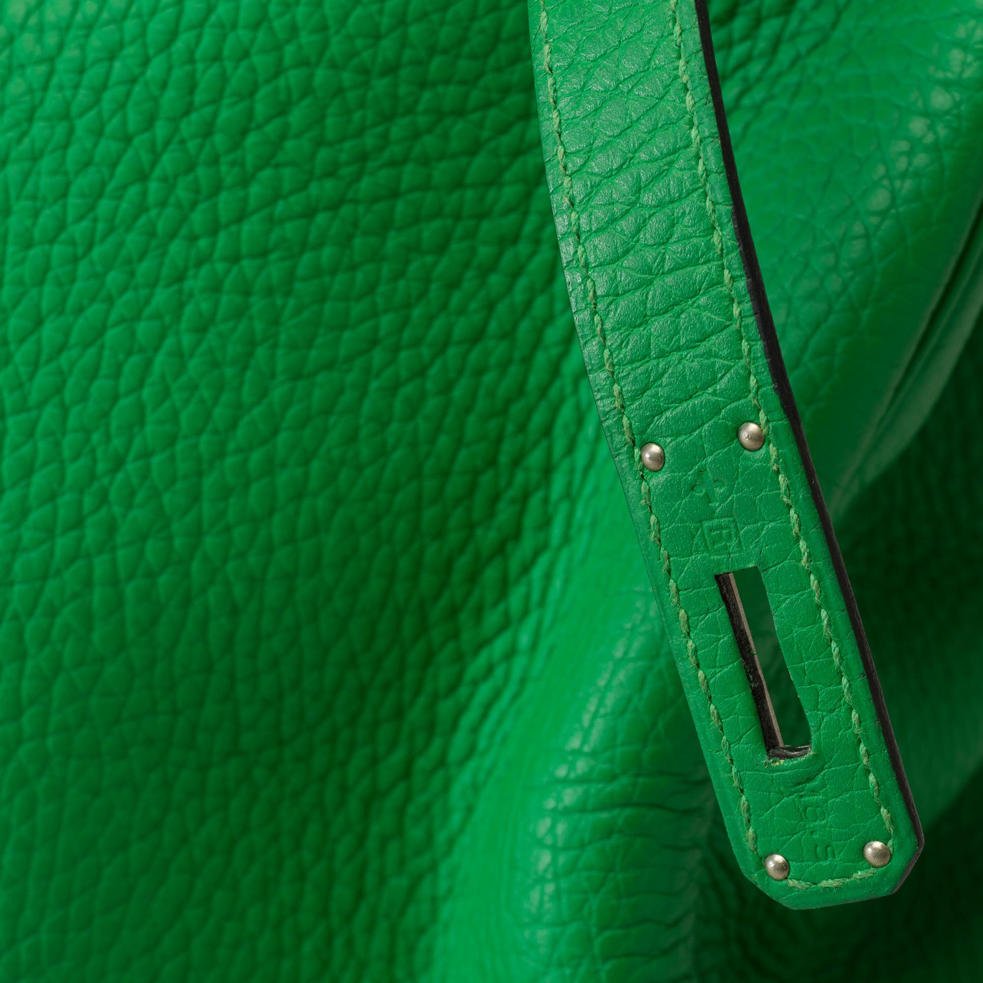 Stunning Hermes Birkin 40 handbag in Green Bamboo Togo leather, PHW For Sale 4