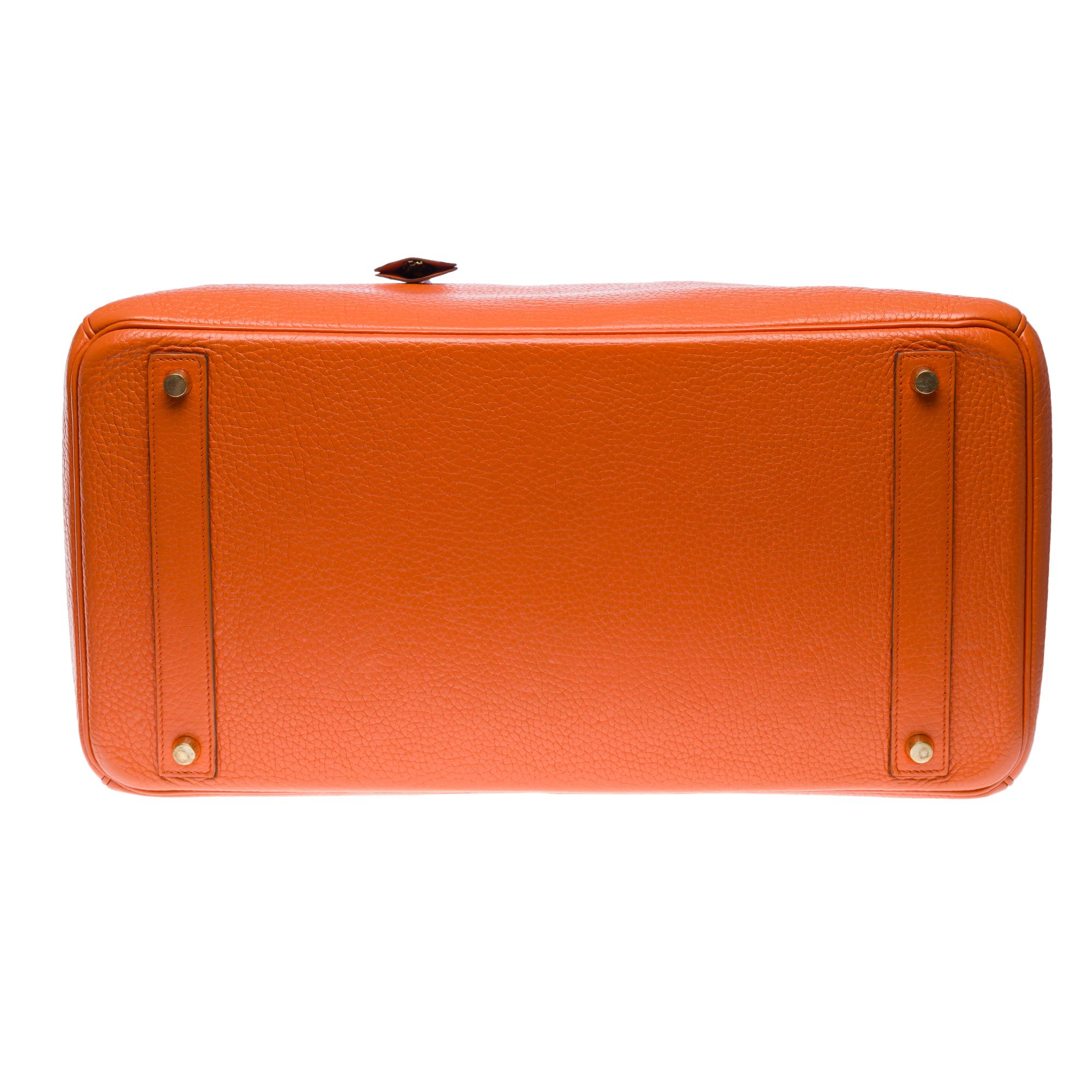 Stunning Hermes Birkin 40 handbag in Orange H Togo leather, GHW 6