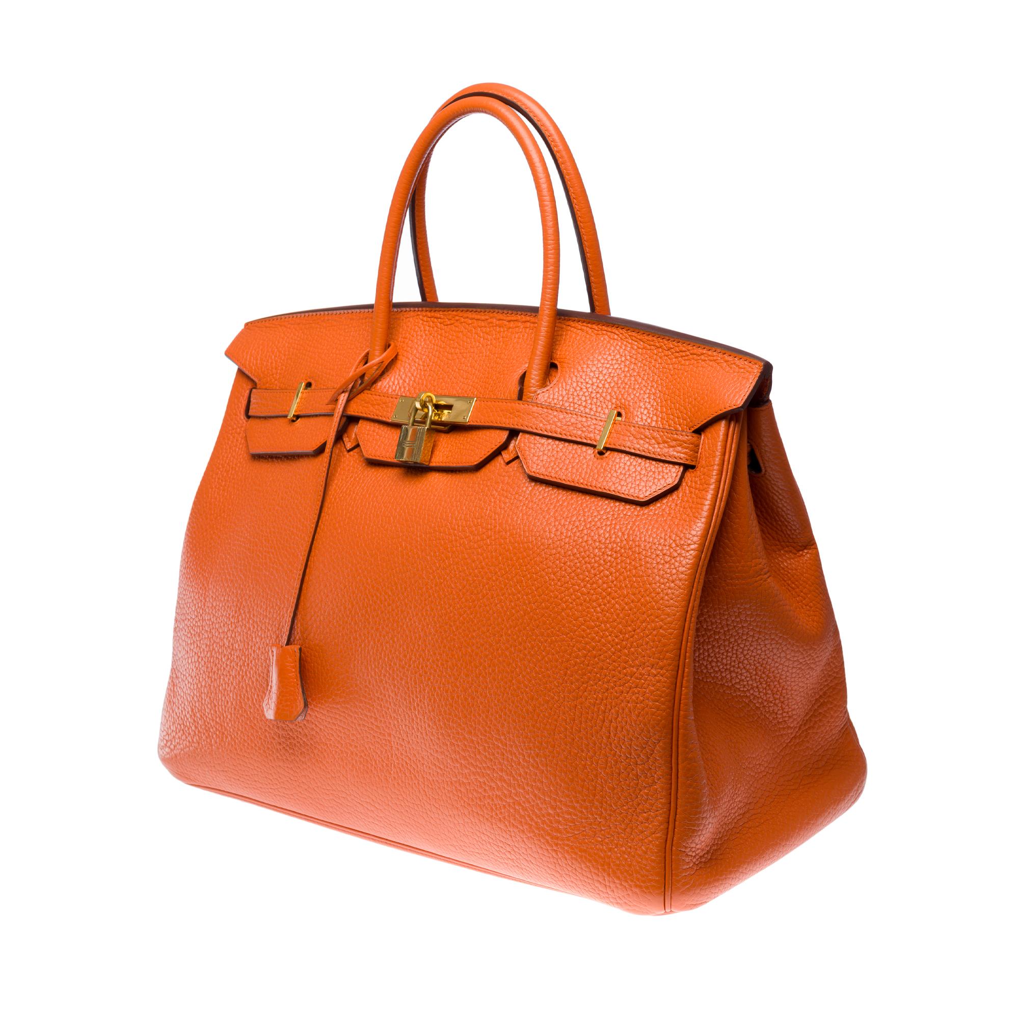 Women's or Men's Stunning Hermes Birkin 40 handbag in Orange H Togo leather, GHW