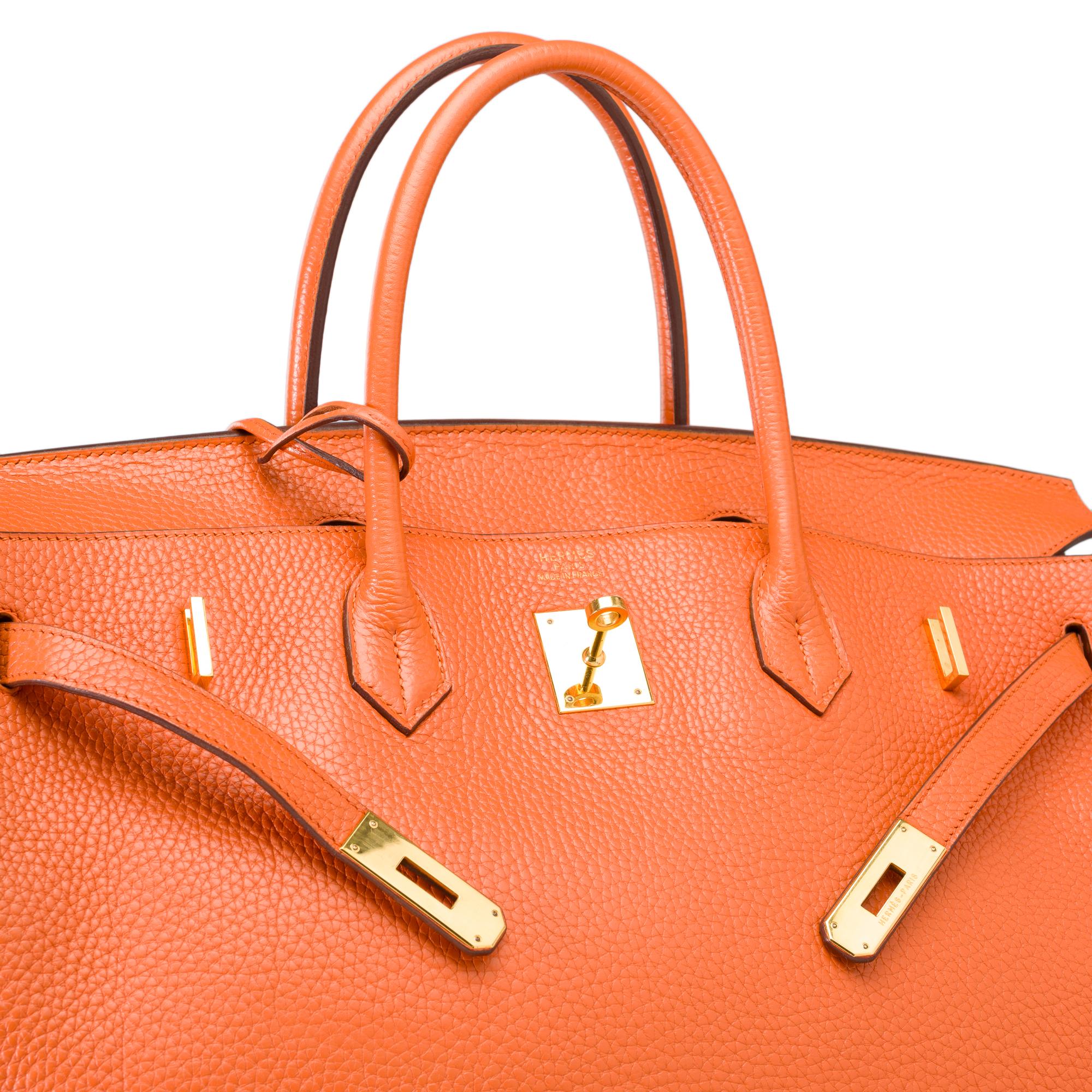 Stunning Hermes Birkin 40 handbag in Orange H Togo leather, GHW 2