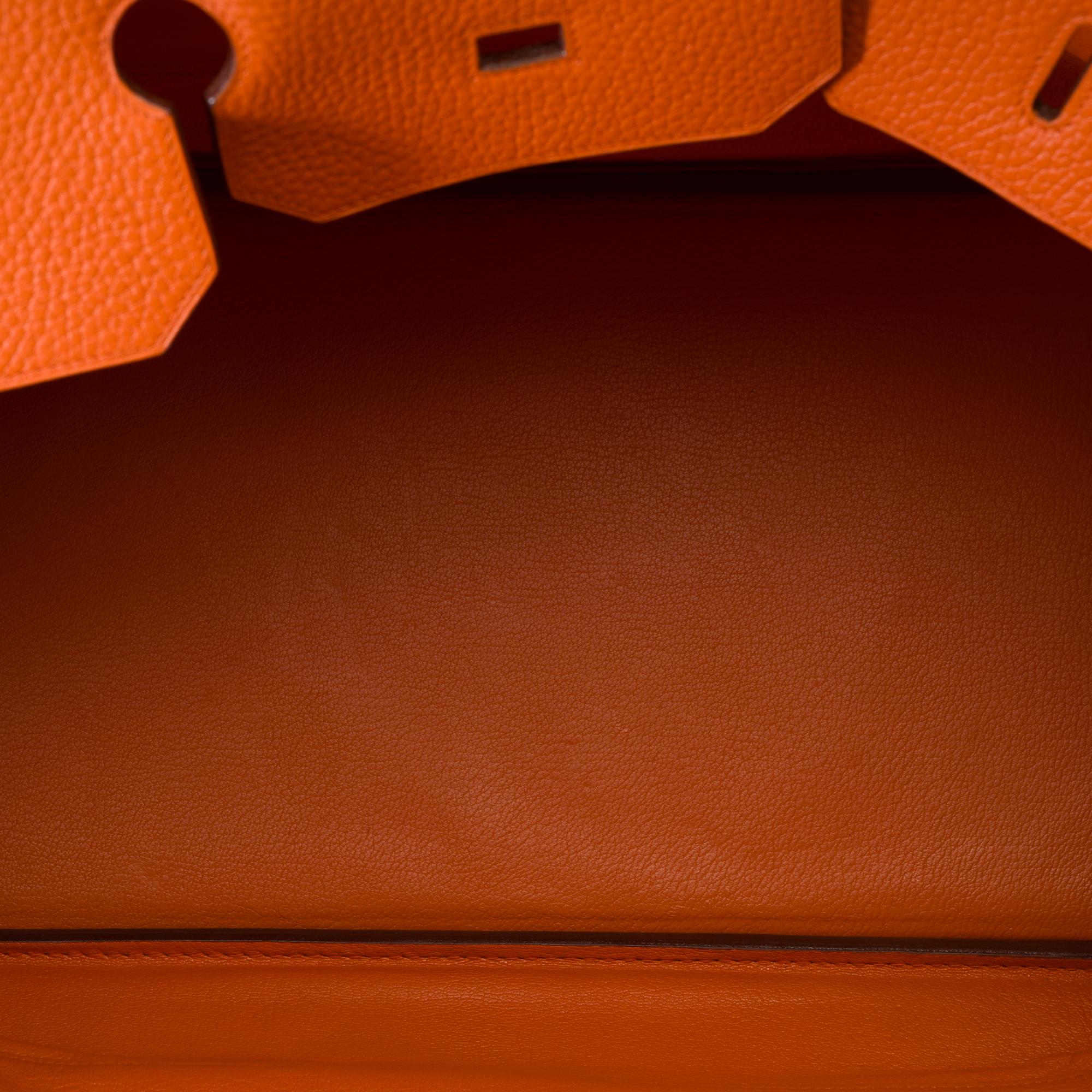 Stunning Hermes Birkin 40 handbag in Orange H Togo leather, GHW 4