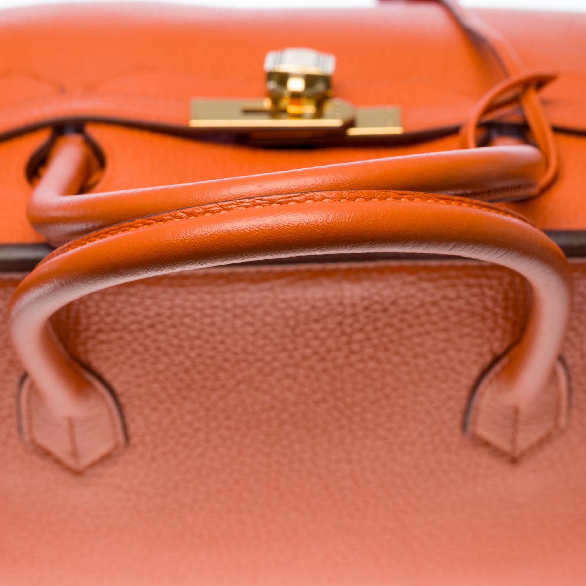 Stunning Hermes Birkin 40 handbag in Orange H Togo leather, GHW 5