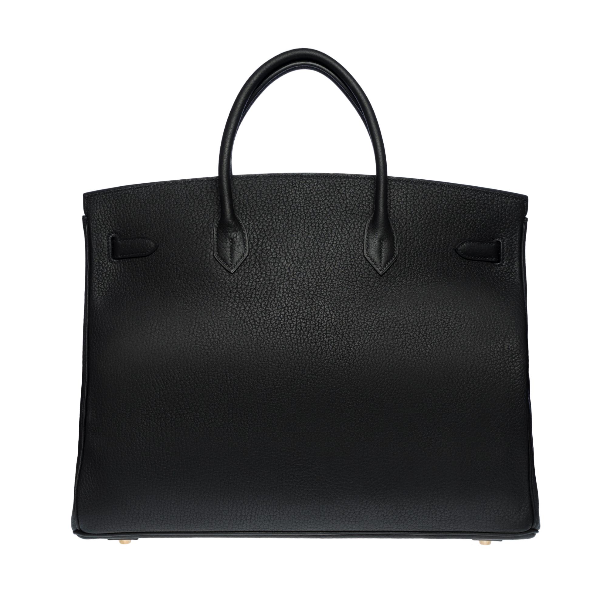 Stunning Hermes Birkin 40cm handbag in Black Togo leather, GHW In Excellent Condition In Paris, IDF