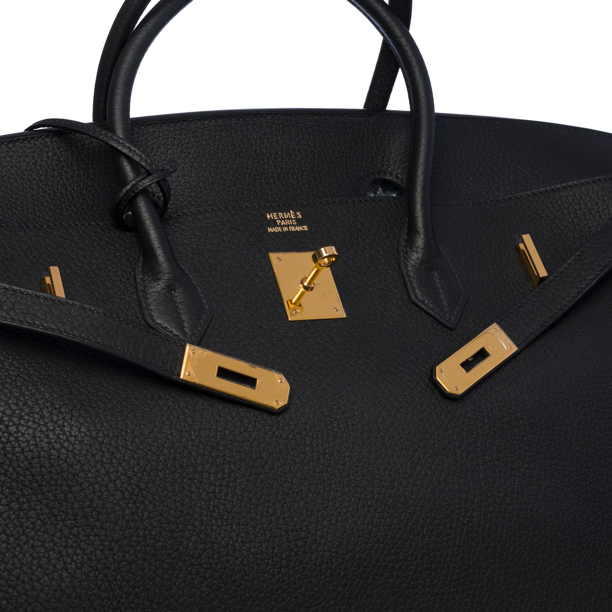 Stunning Hermes Birkin 40cm handbag in Black Togo leather, GHW 2