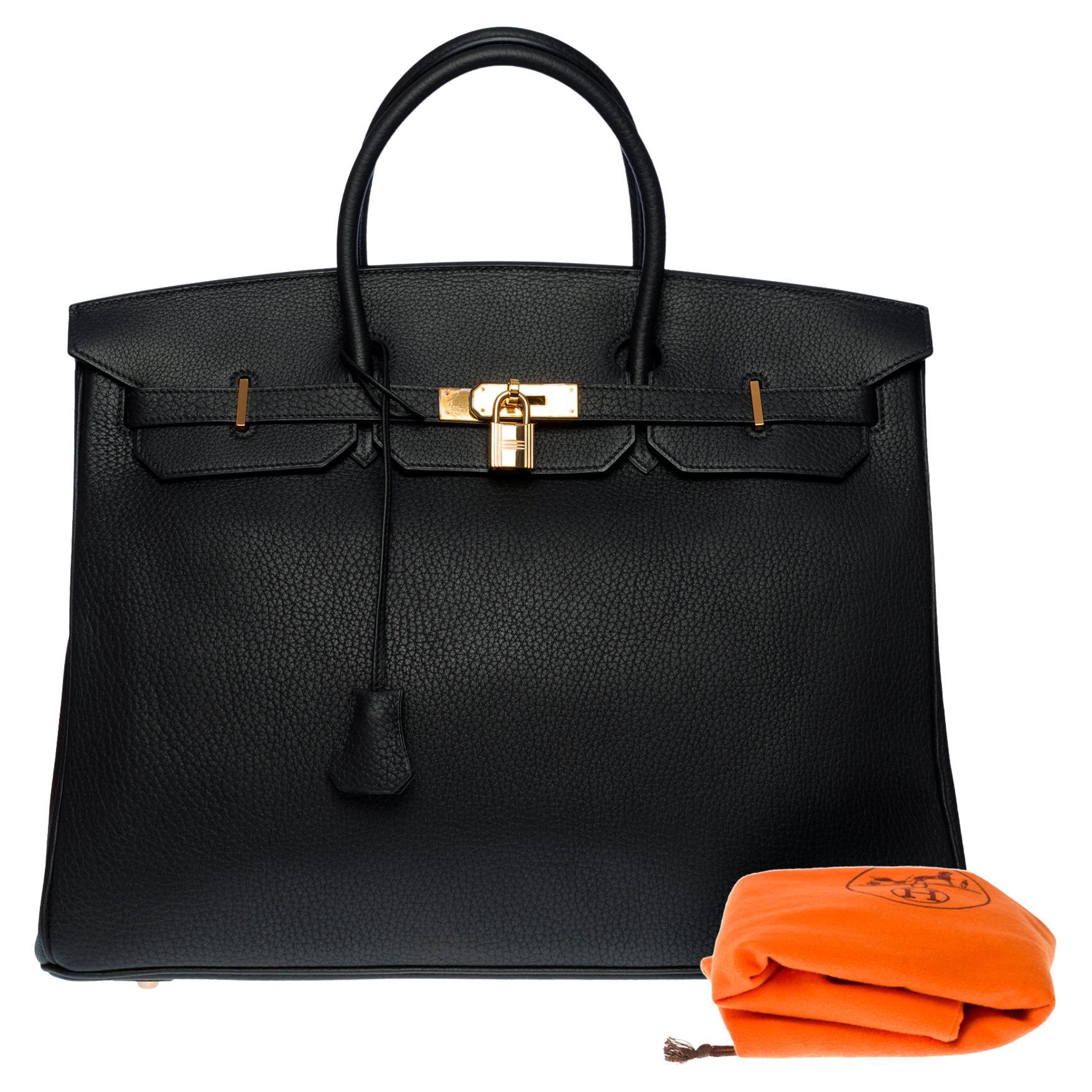 Stunning Hermes Birkin 40cm handbag in Black Togo leather, GHW