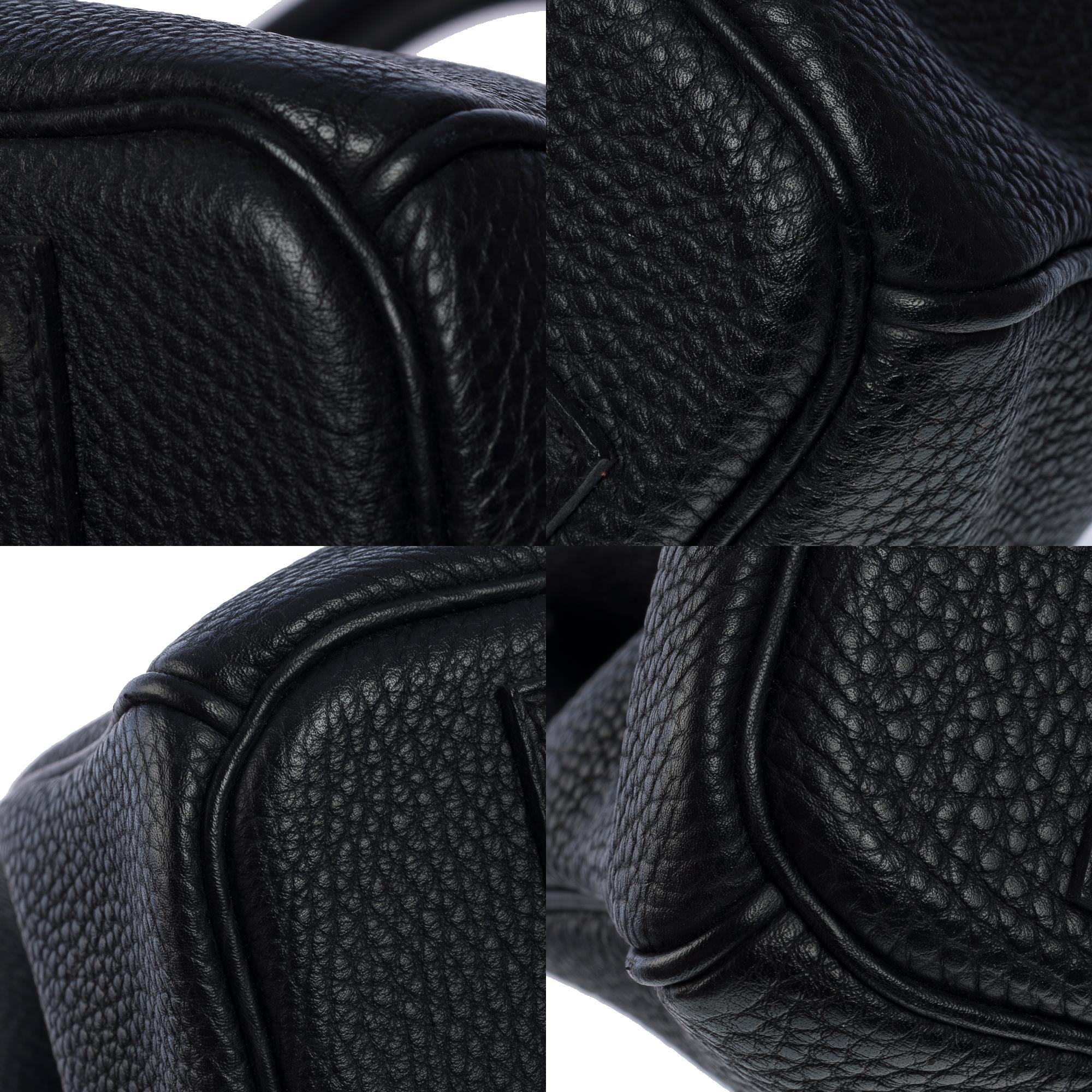Superbe sac à main Hermès Birkin 40 cm en cuir togo noir, SHW 7