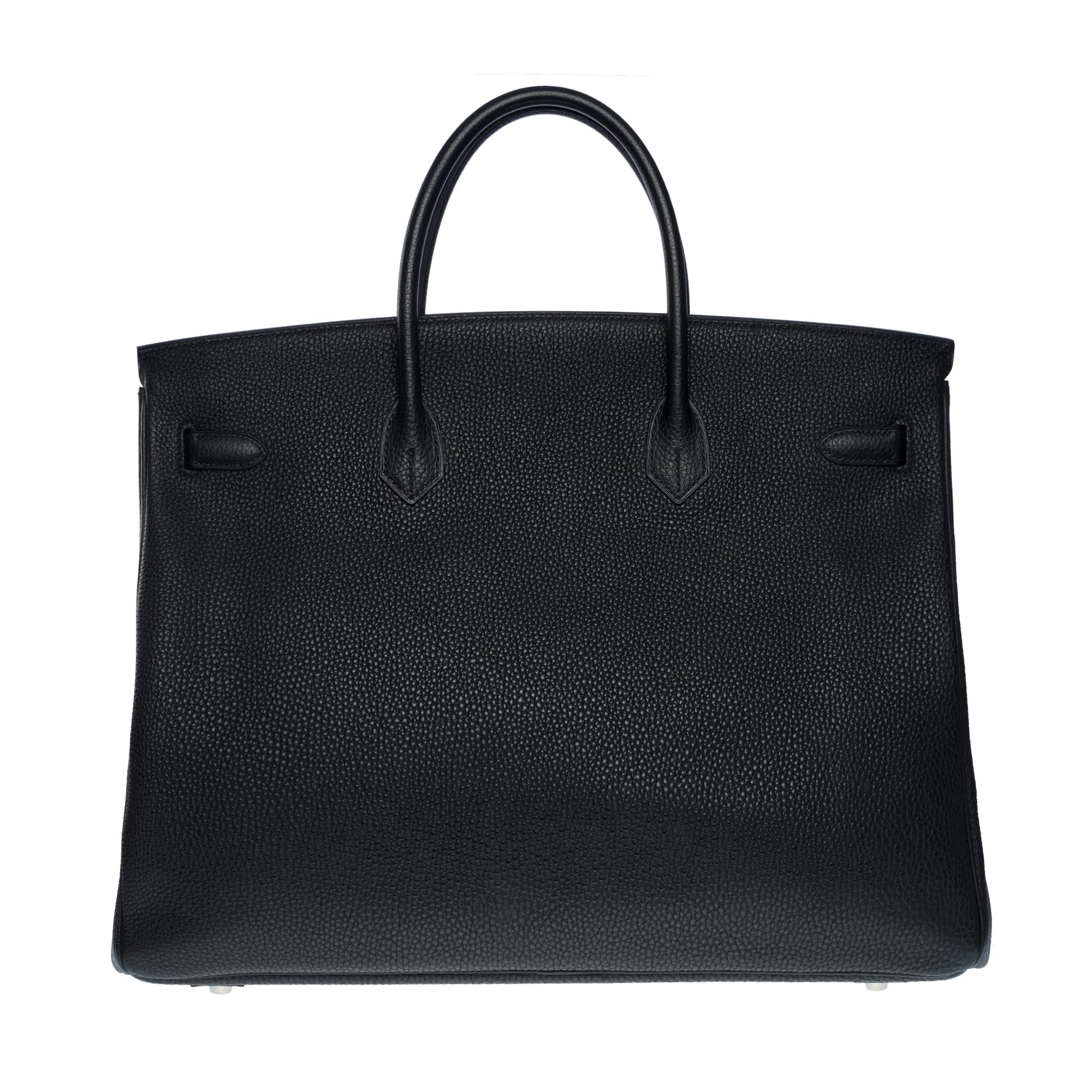 Superbe sac à main Hermès Birkin 40 cm en cuir togo noir, SHW Excellent état à Paris, IDF
