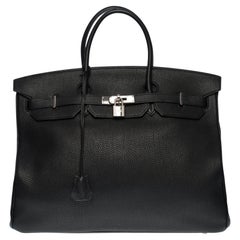 Stunning Hermes Birkin 40cm handbag in Black Togo leather, SHW