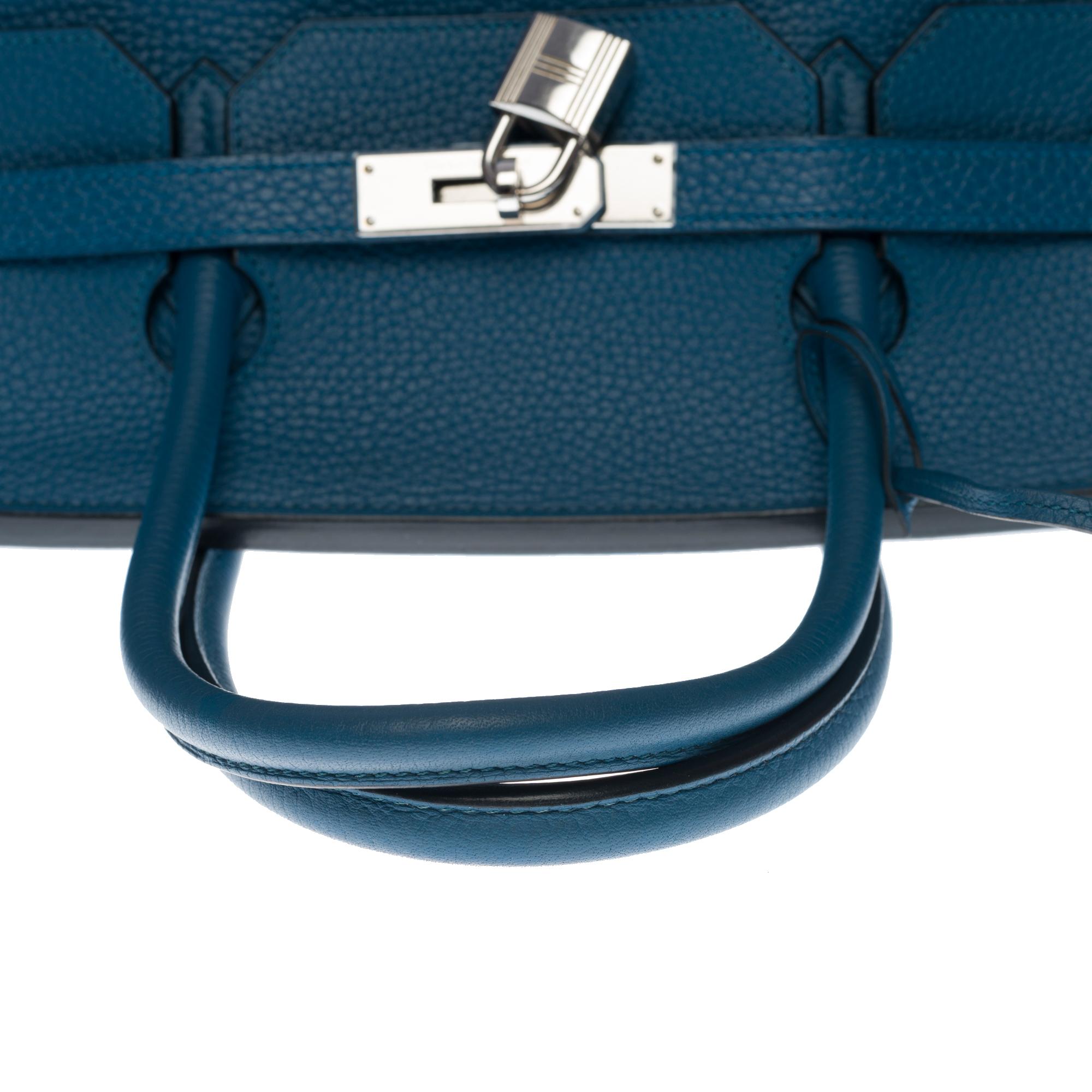 Stunning Hermes Birkin 40cm handbag in Blue Cobalt Togo leather, SHW 1