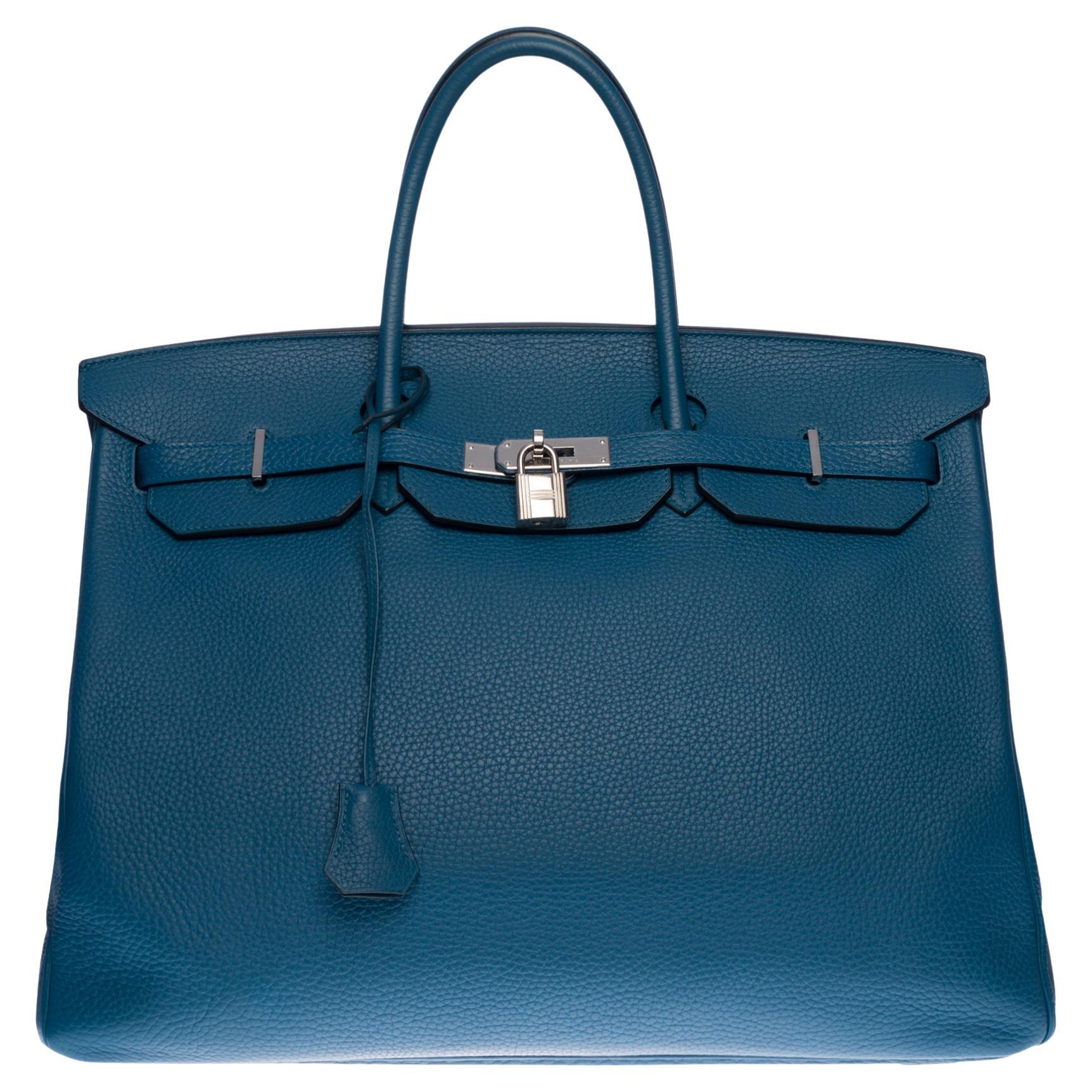 Stunning Hermes Birkin 40cm handbag in Blue Cobalt Togo leather, SHW