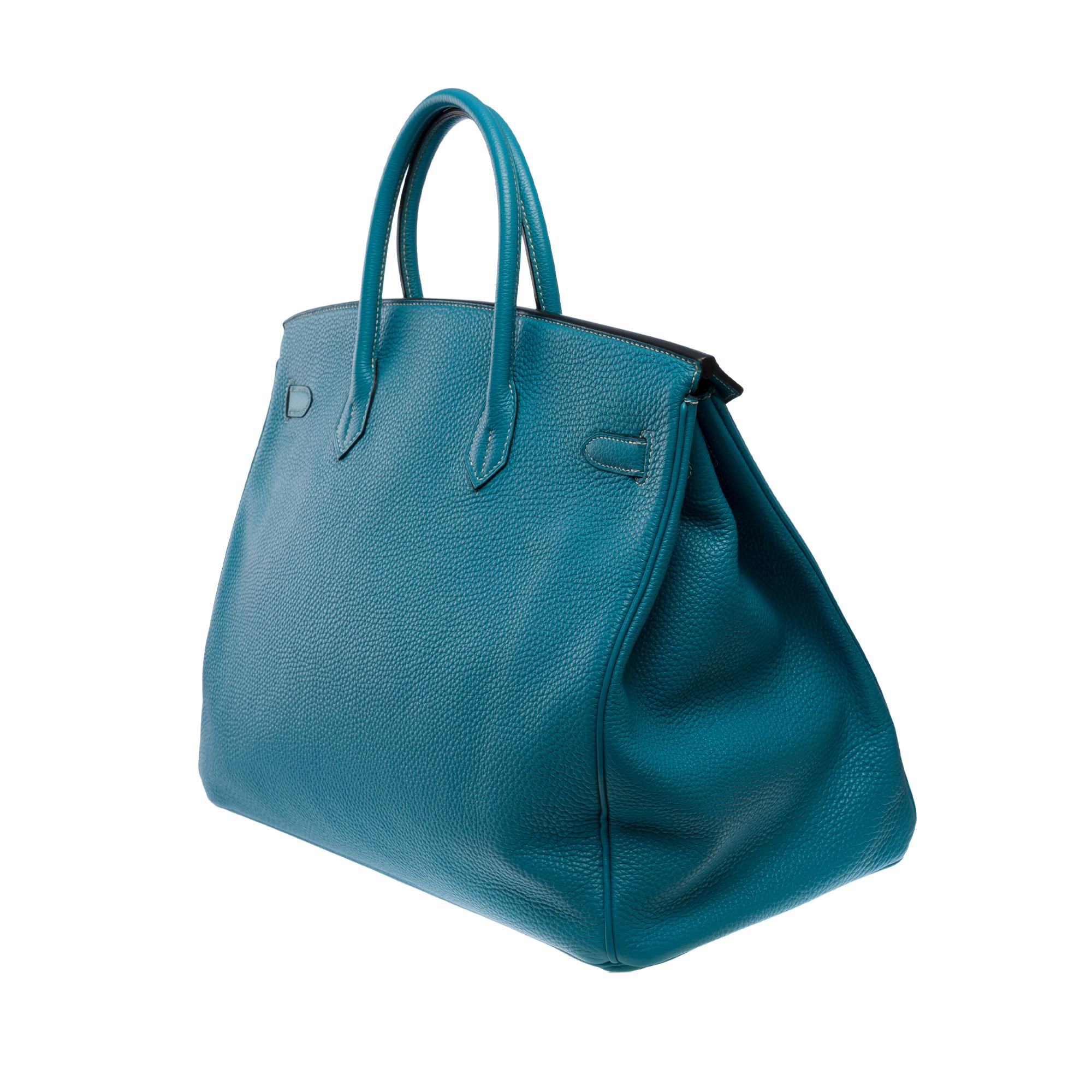 Women's or Men's Stunning Hermes Birkin 40cm handbag in Blue Jean Togo leather, SHW