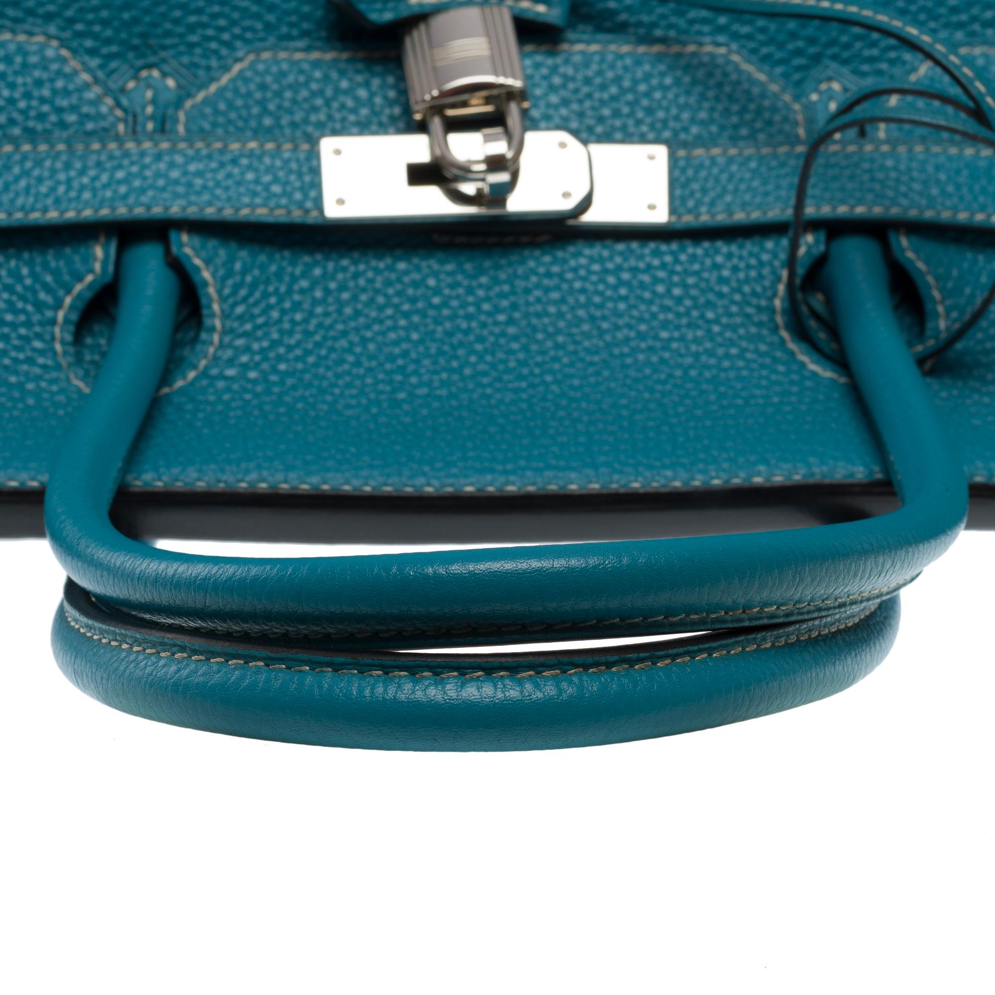 Stunning Hermes Birkin 40cm handbag in Blue Jean Togo leather, SHW 4