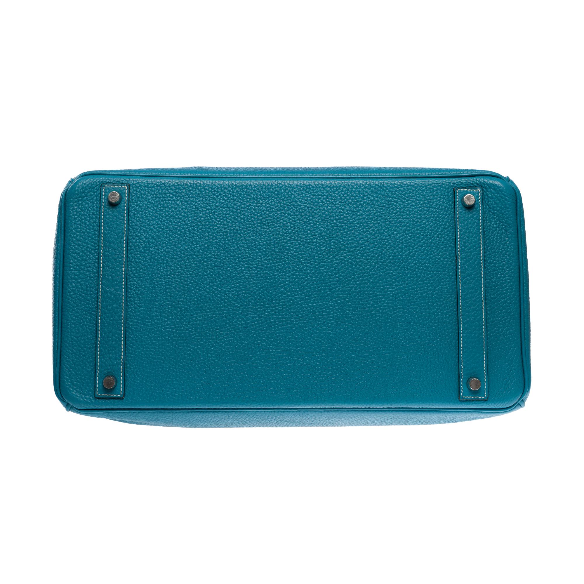 Stunning Hermes Birkin 40cm handbag in Blue Jean Togo leather, SHW 5