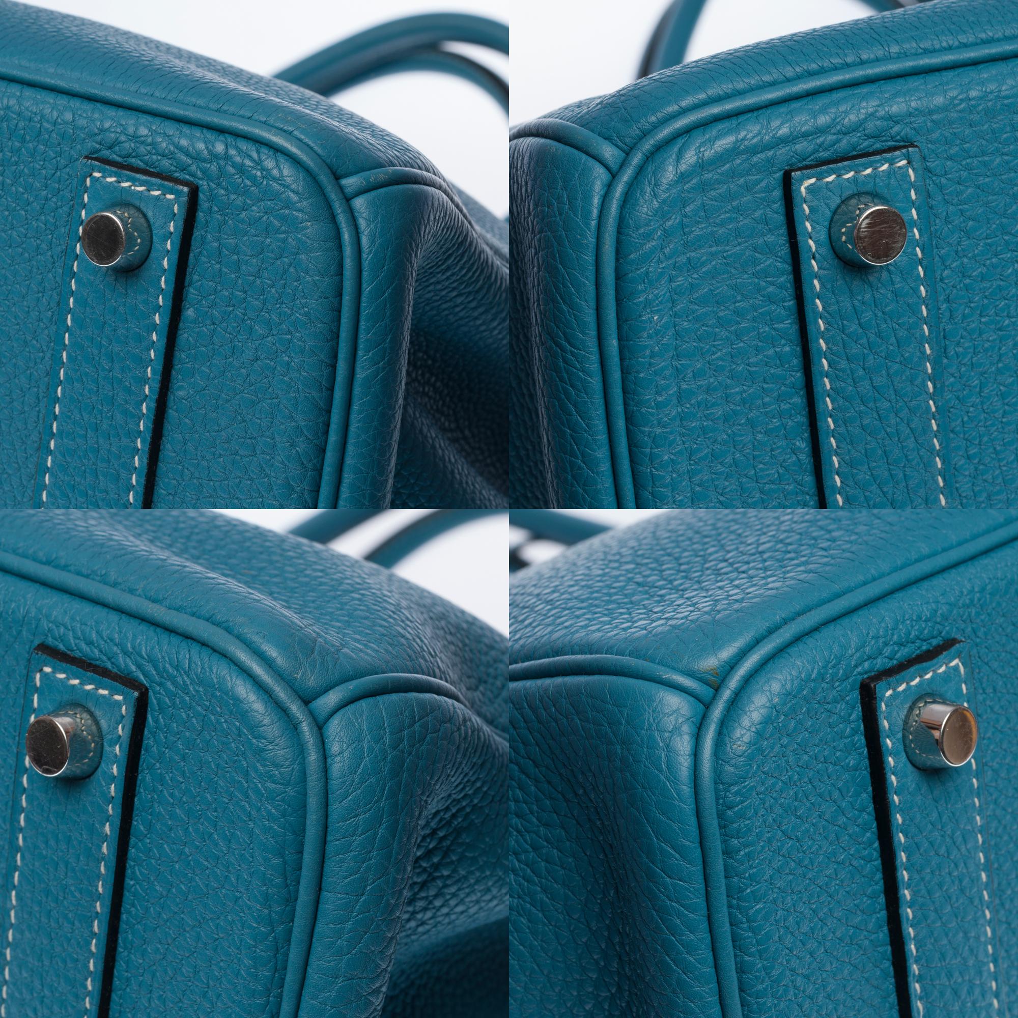 Stunning Hermes Birkin 40cm handbag in Blue Pétrole Togo leather, SHW 6