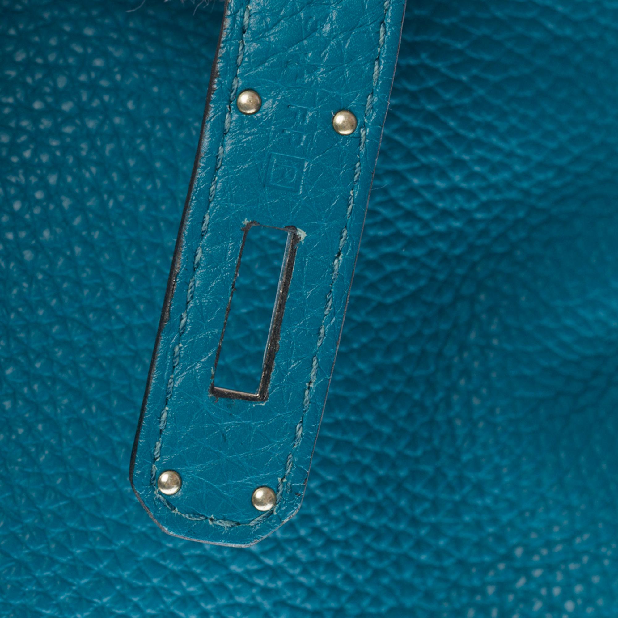 Women's or Men's Stunning Hermes Birkin 40cm handbag in Blue Pétrole Togo leather, SHW
