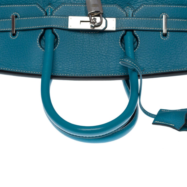 Stunning Hermes Birkin 40cm handbag in Blue Pétrole Togo leather, SHW ...
