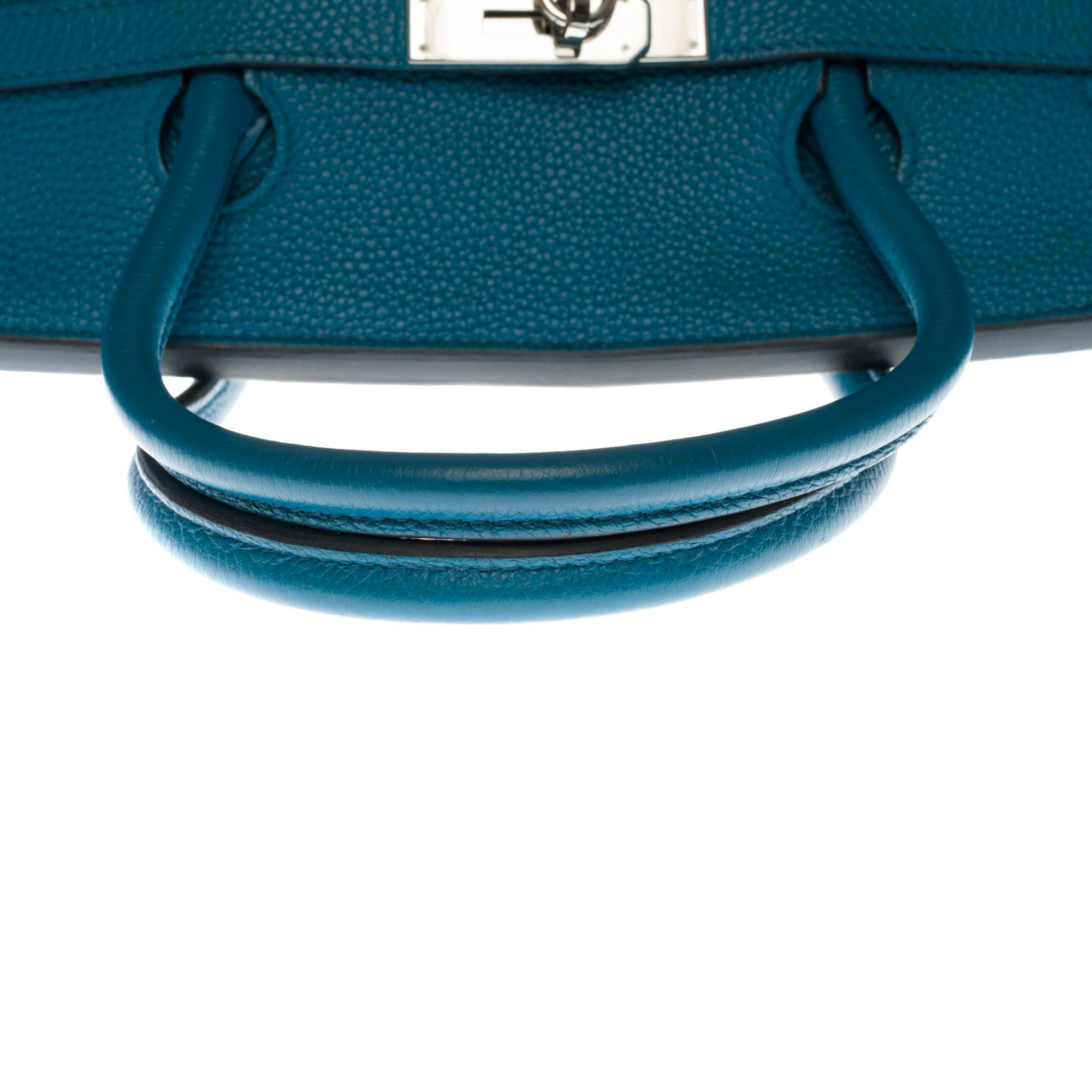 Stunning Hermes Birkin 40cm handbag in Blue Pétrole Togo leather, SHW 2