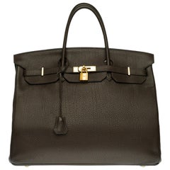 Stunning Hermes Birkin 40cm handbag in Brown Togo leather with gold hardware