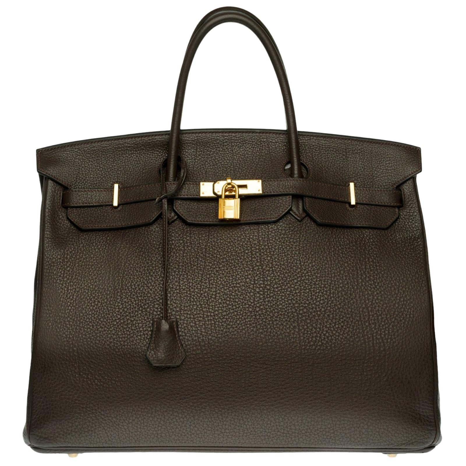 Stunning Hermes Birkin 40cm handbag in Brown Togo leather with gold hardware