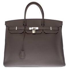 Stunning Hermes Birkin 40cm handbag in Etain Togo leather, SHW