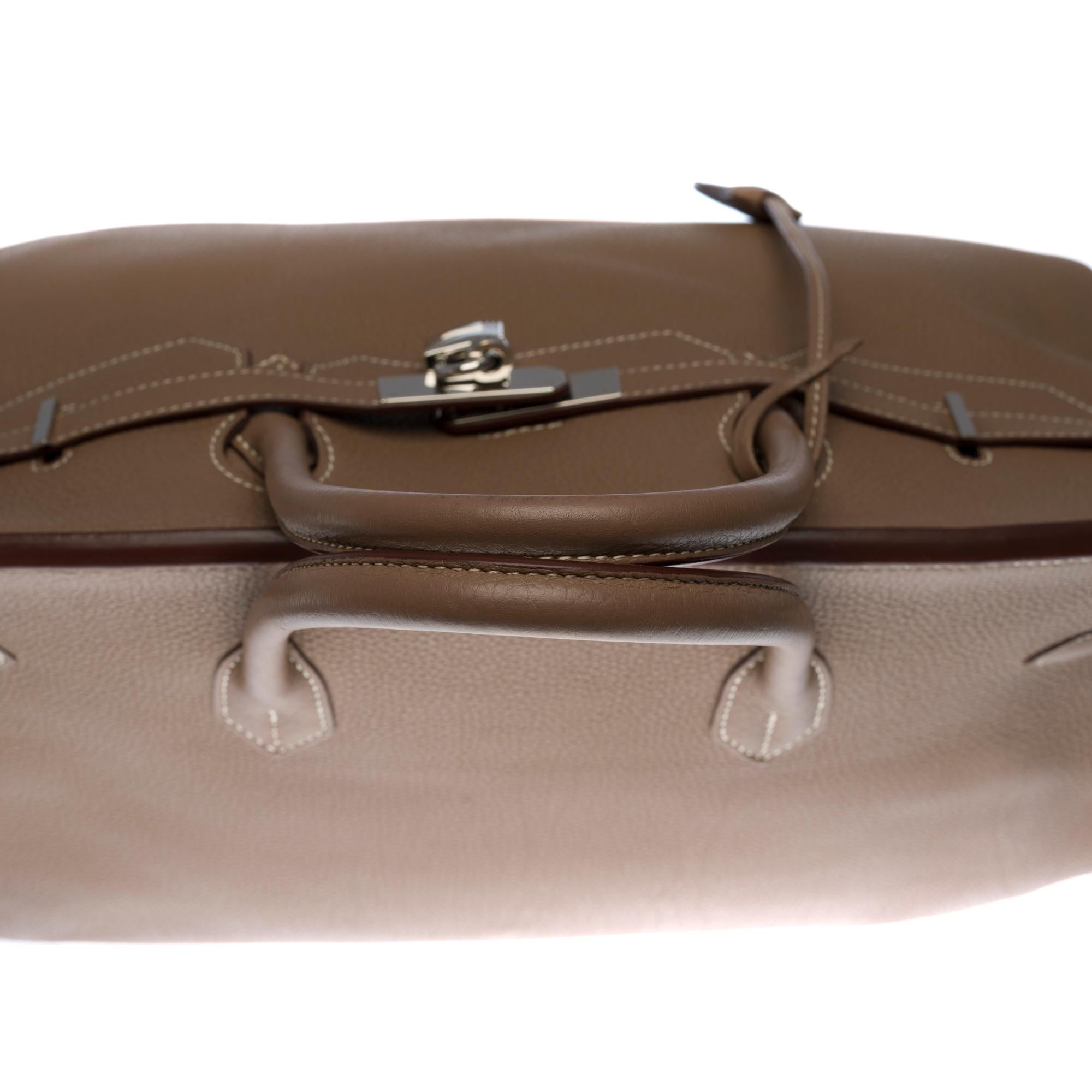 Stunning Hermes Birkin 40cm handbag in Etoupe Togo leather, SHW 2