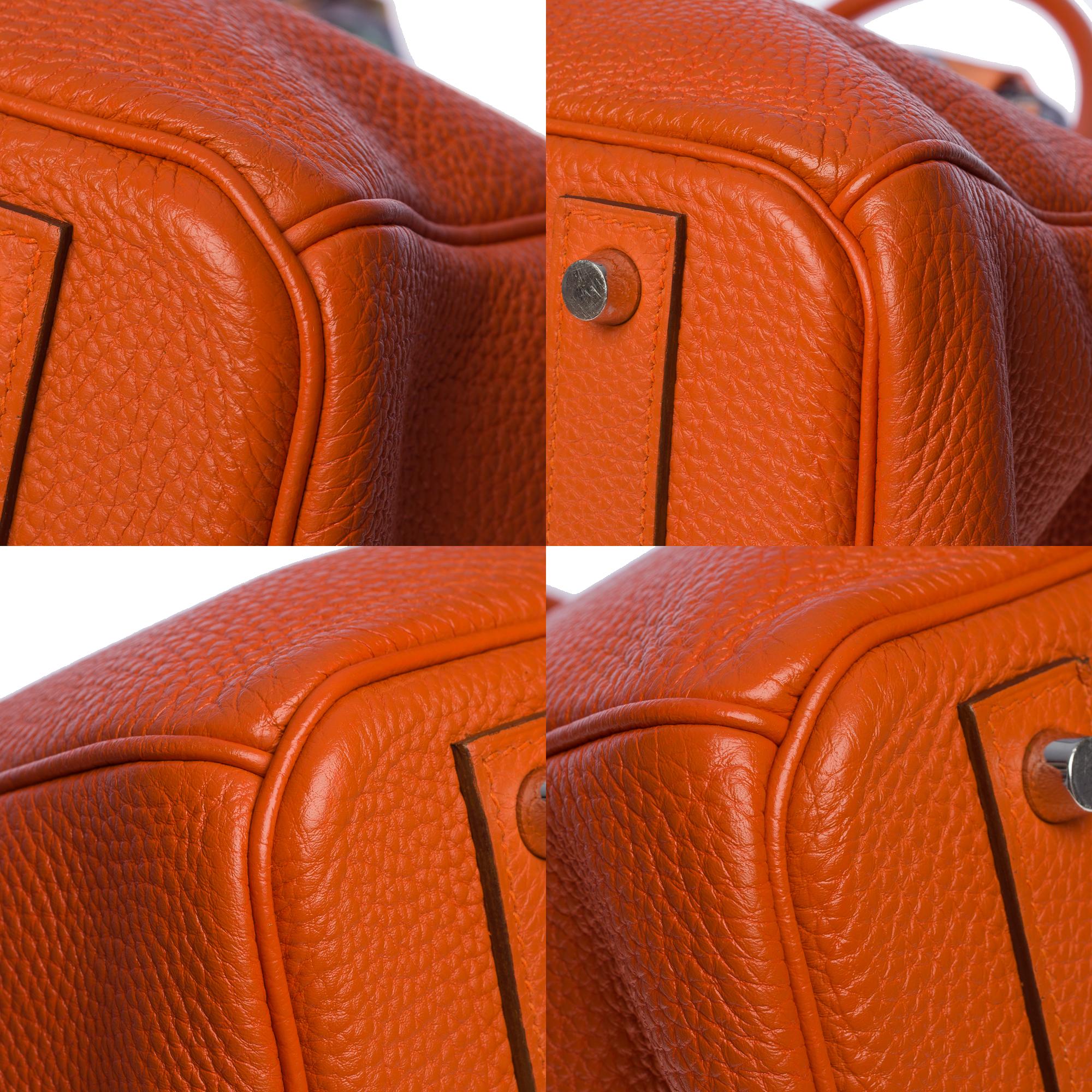 Stunning Hermes Birkin 40cm handbag in Orange Terre battue Togo leather, SHW 7