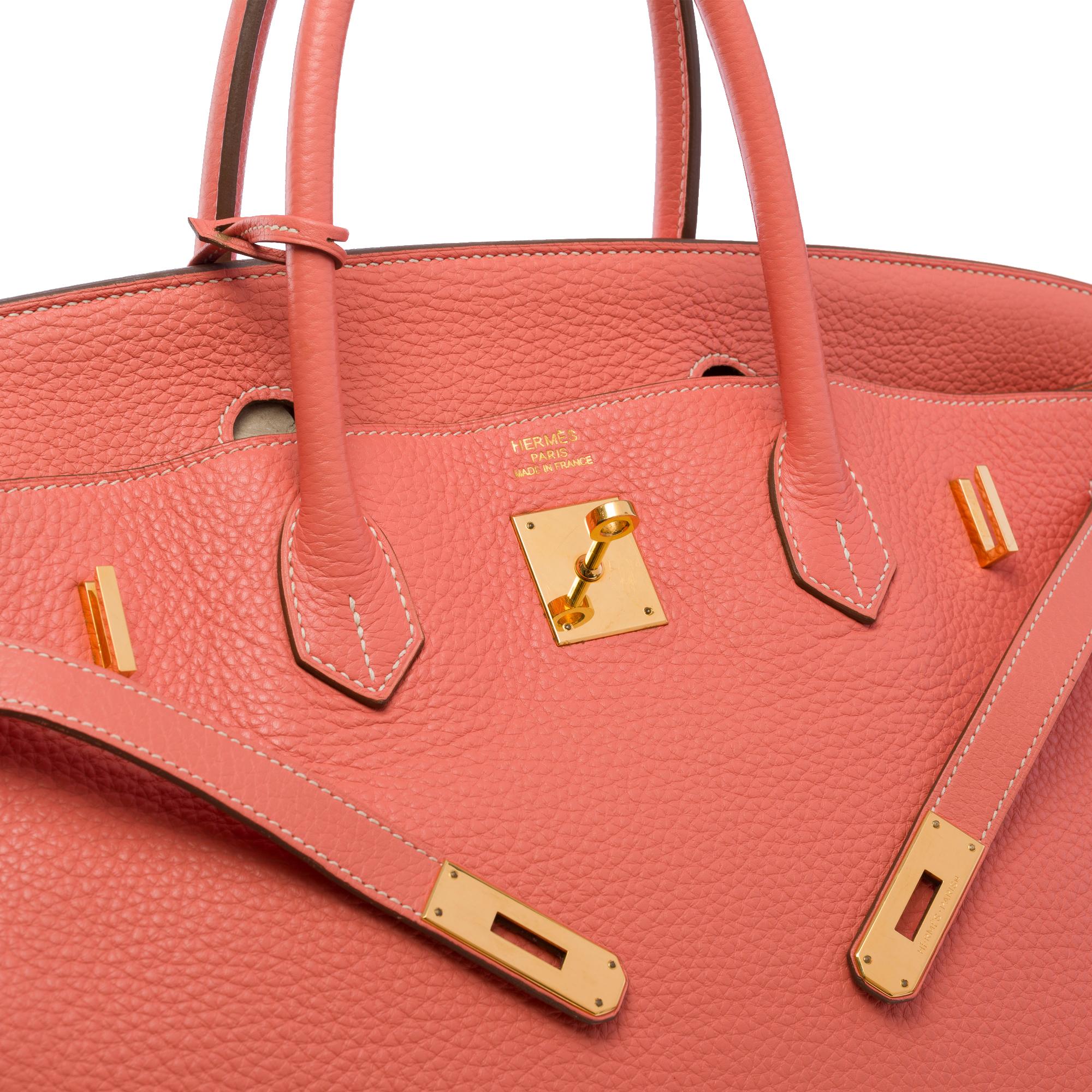 Superbe sac à main Hermès Birkin 40cm en cuir Togo Rose Tea, GHW Unisexe en vente