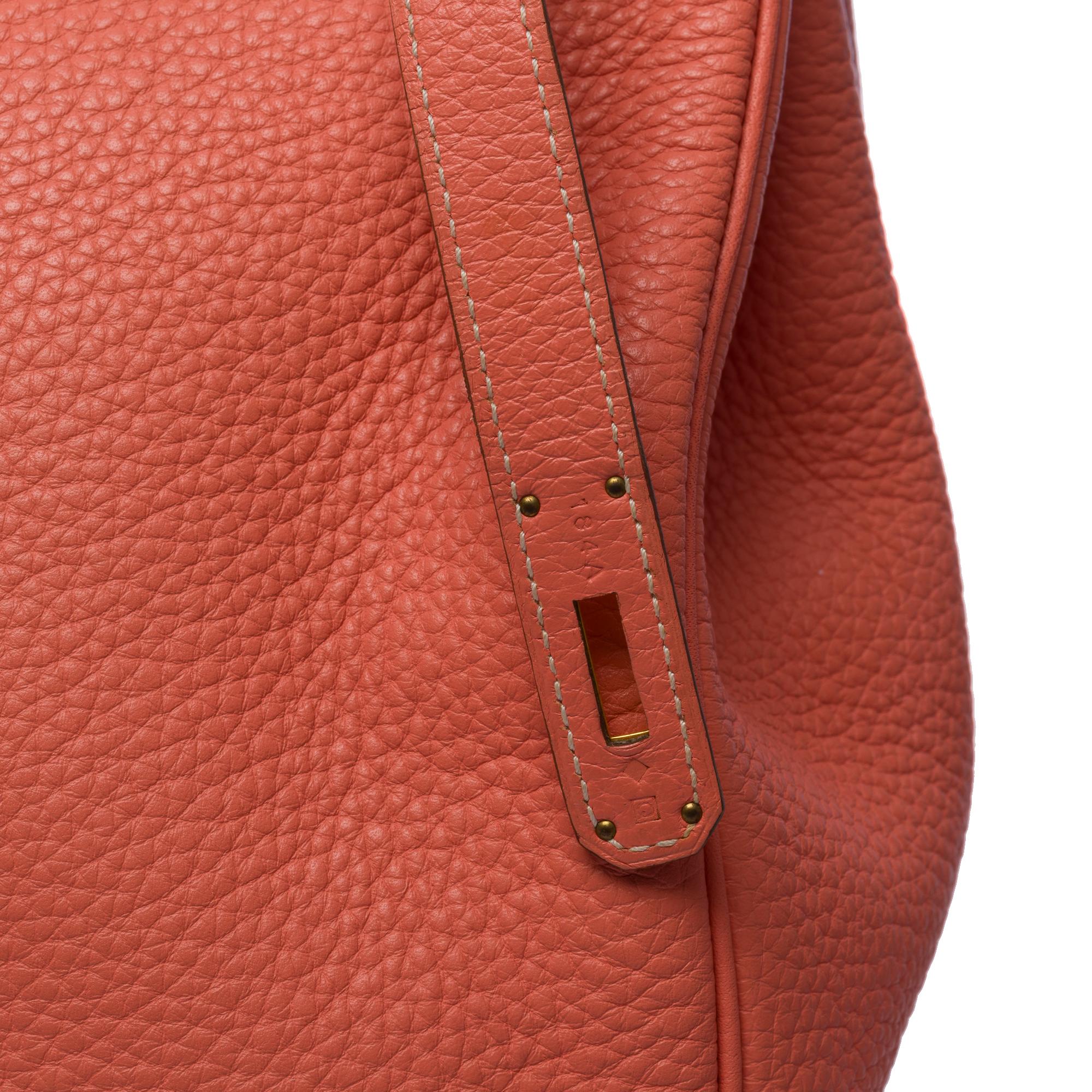Superbe sac à main Hermès Birkin 40cm en cuir Togo Rose Tea, GHW en vente 1