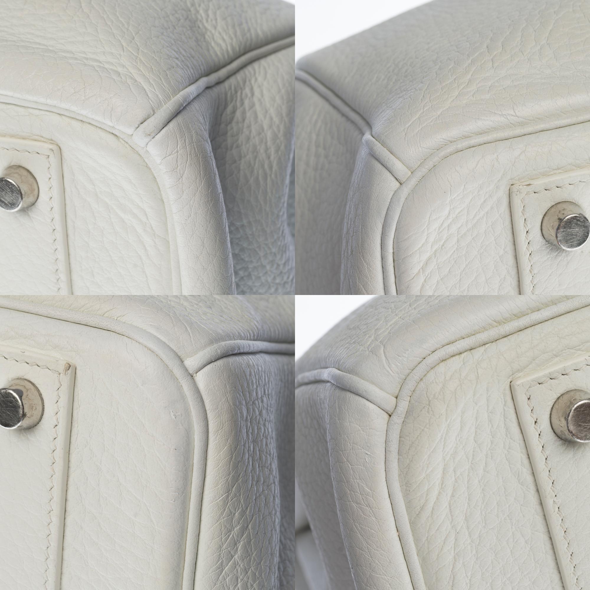 Stunning Hermes Birkin 40cm handbag in White Togo leather, SHW 5