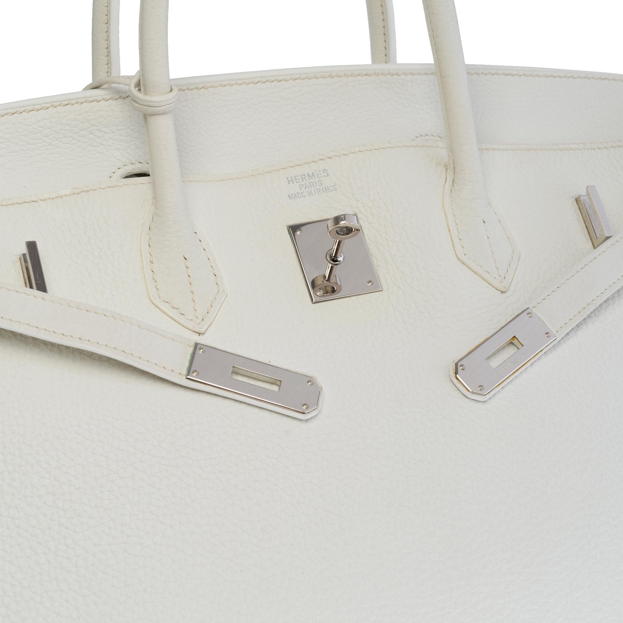Women's or Men's Stunning Hermes Birkin 40cm handbag in White Togo leather, SHW