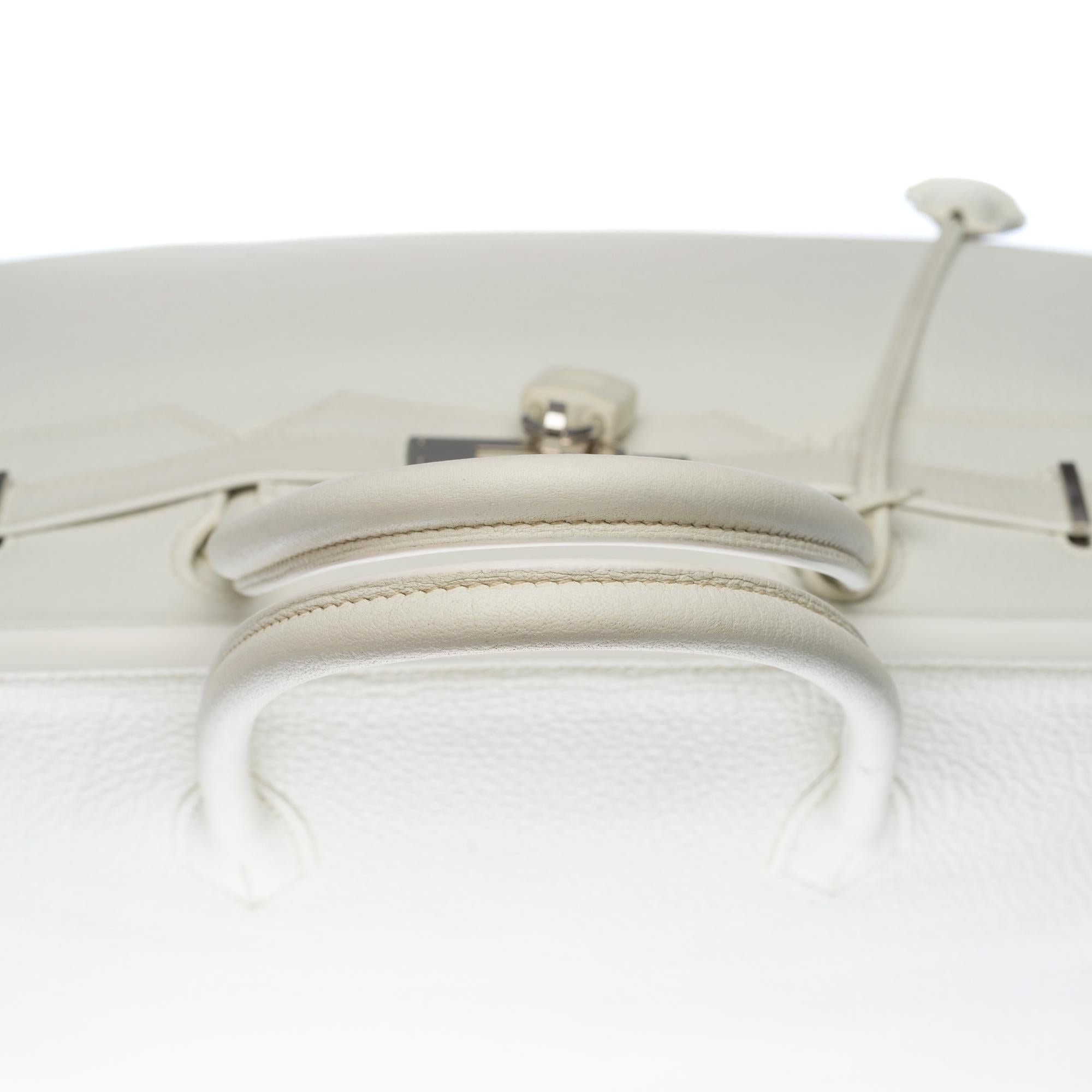 Stunning Hermes Birkin 40cm handbag in White Togo leather, SHW 3