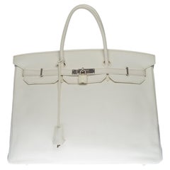 Stunning Hermes Birkin 40cm handbag in White Togo leather, SHW