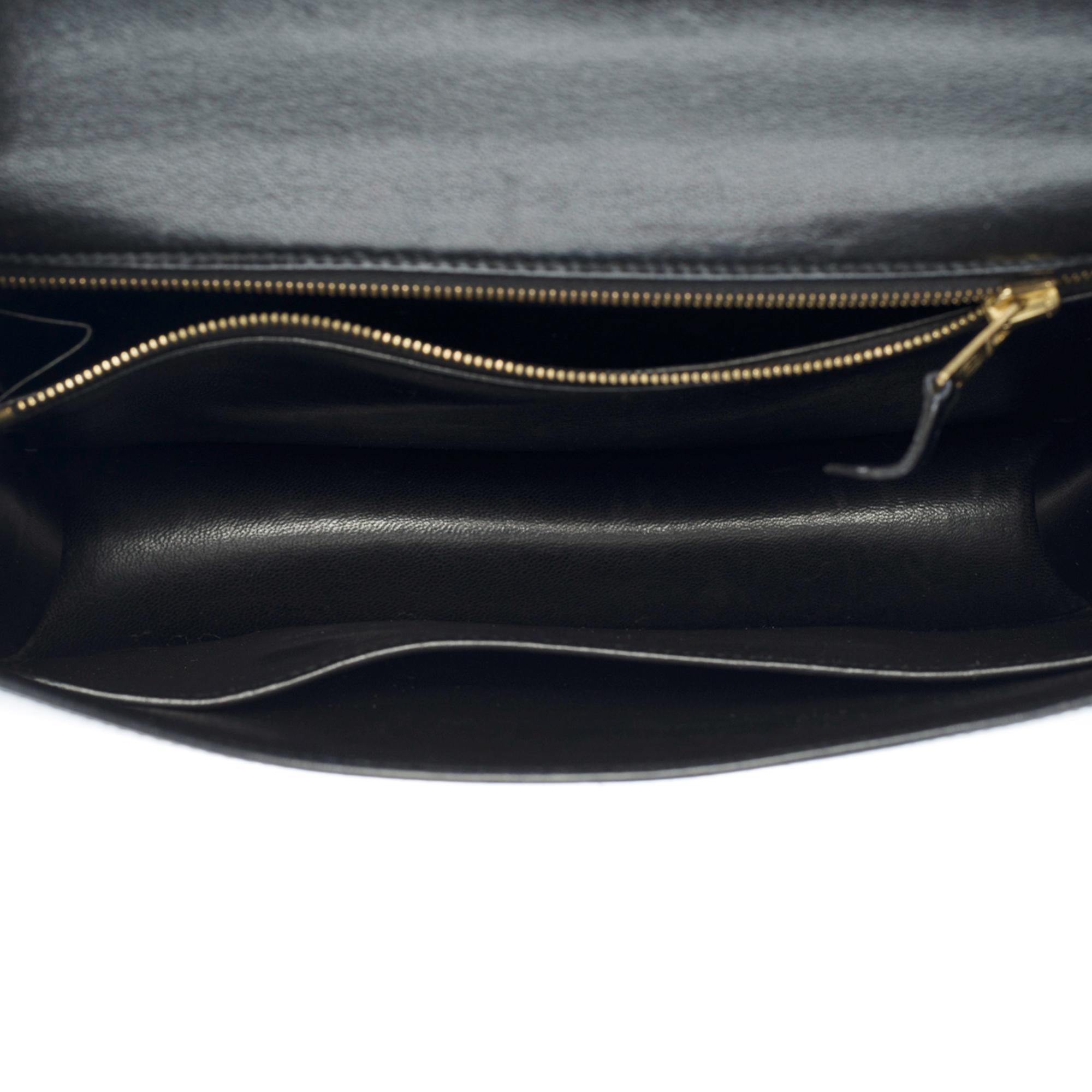 Stunning Hermes Constance 23 shoulder bag in black box calfskin leather, GHW 4
