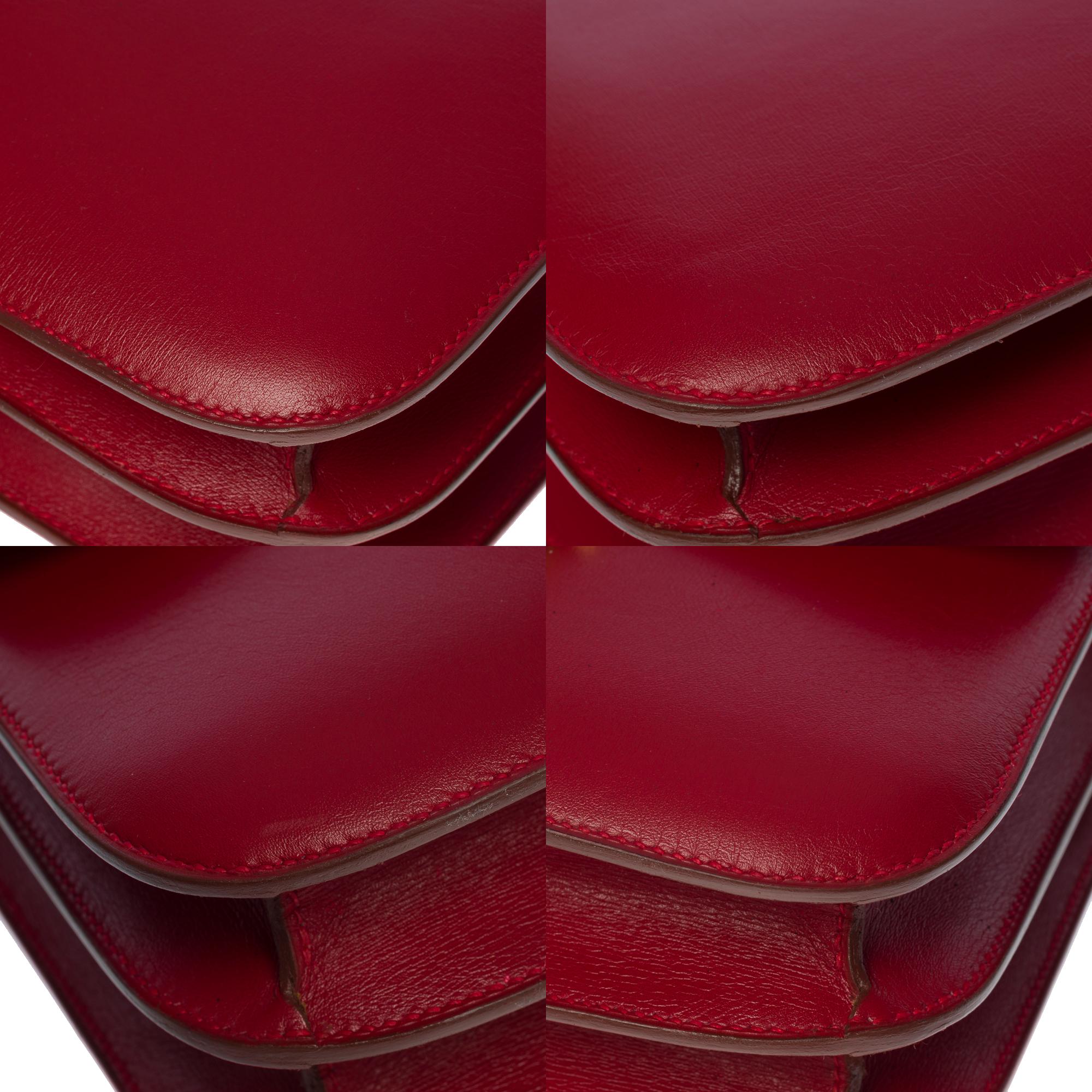 Stunning Hermes Constance 23 shoulder bag in burgundy boxcalf leather, GHW 5