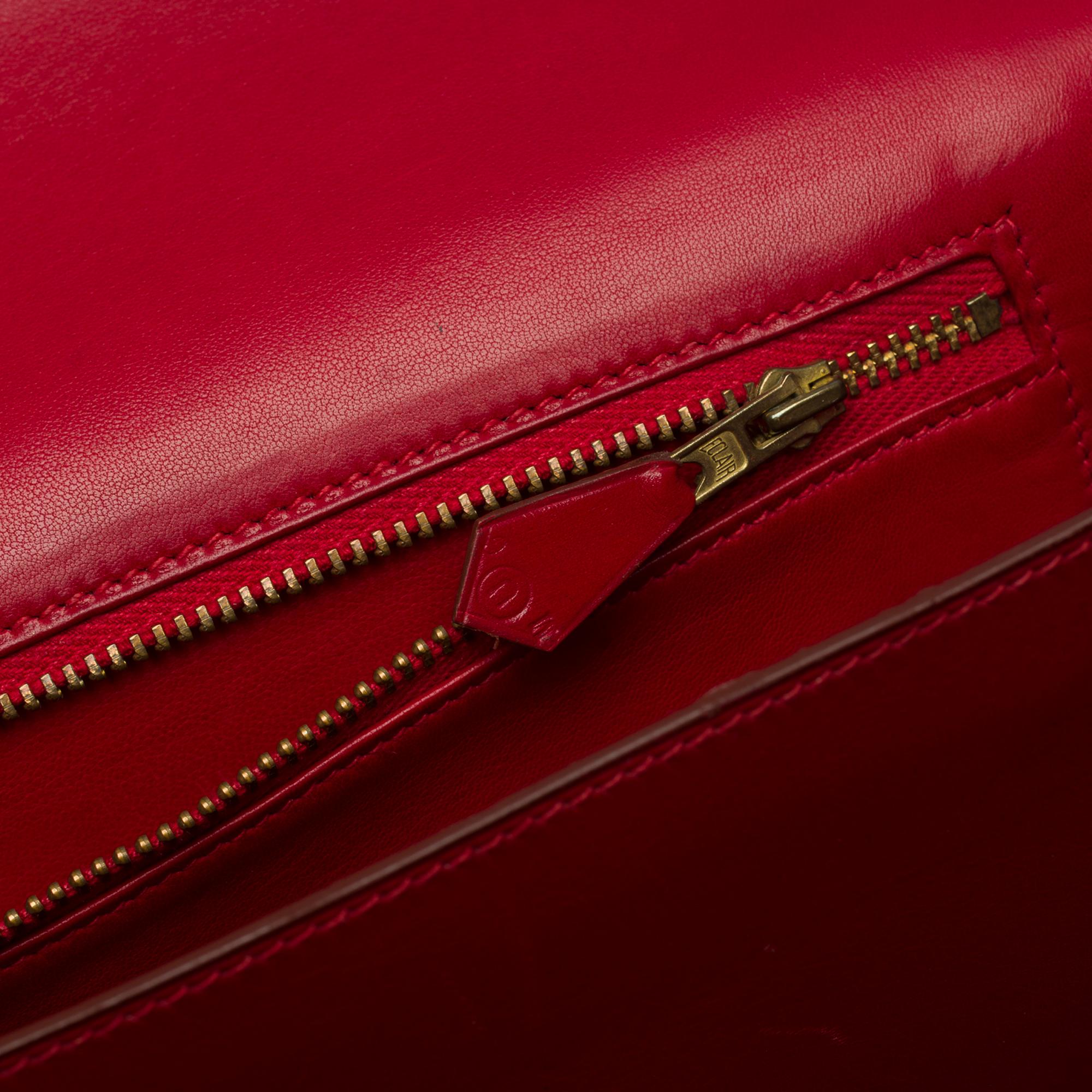 Stunning Hermes Constance 23 shoulder bag in Rouge H boxcalf leather, GHW For Sale 1
