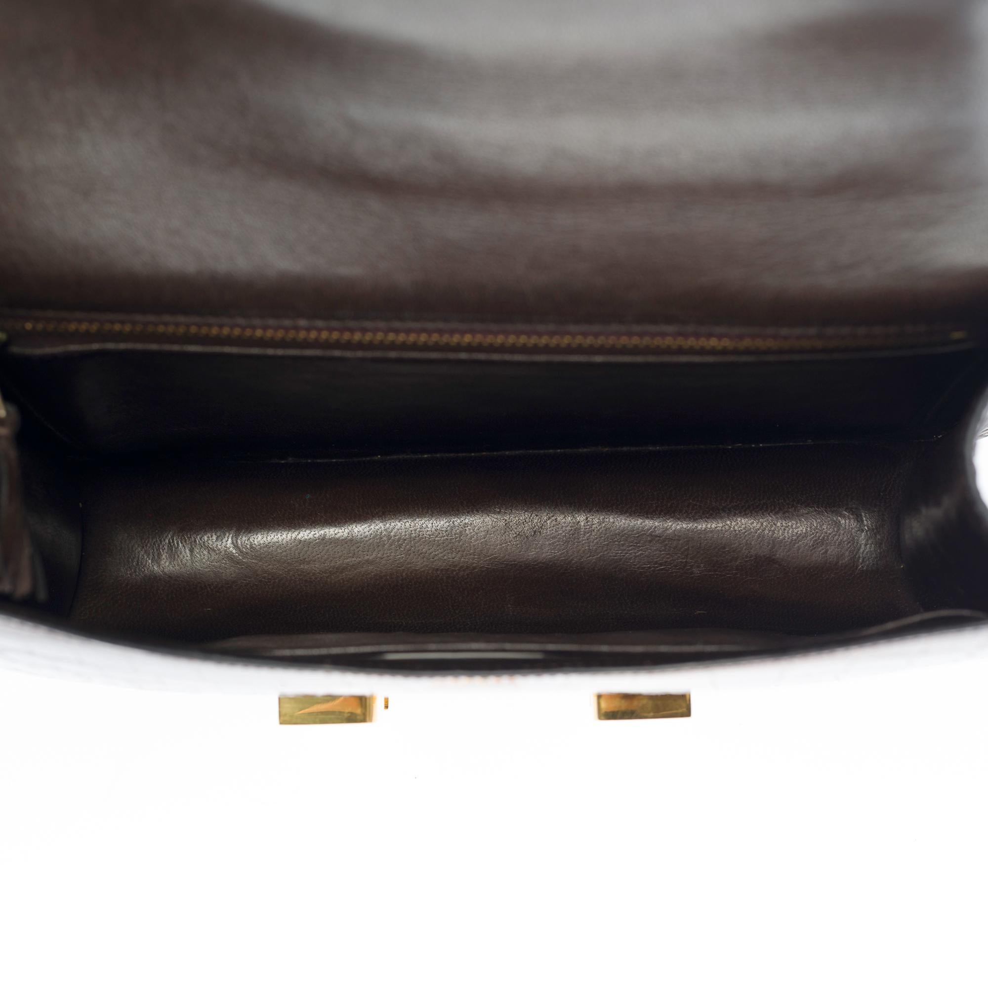 Stunning Hermès Constance shoulder bag in brown Crocodile Porosus leather , GHW 4